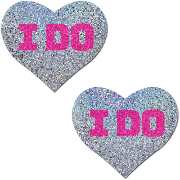 Pastease Bridal I Do Hearts Pasties Silver OS(D0102H50VT7)