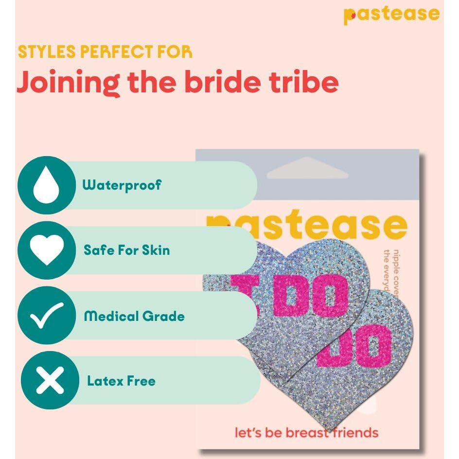 Pastease Bridal I Do Hearts Pasties Silver OS(D0102H50VT7)