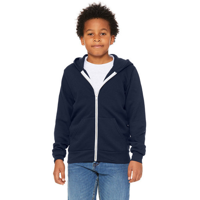 Youth Sponge Fleece Full-Zip Hooded Sweatshirt - HTHR TRUE ROYAL - S(D0102H7KED6)