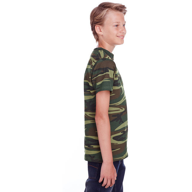 Youth camo T-Shirt - BLUE WOODLAND - XS(D0102H7MYZ8)