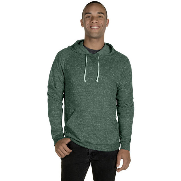 Adult Snow Heather Raglan Hooded Sweatshirt - FRST gRN SNW HTH - S(D0102H7M6EX)