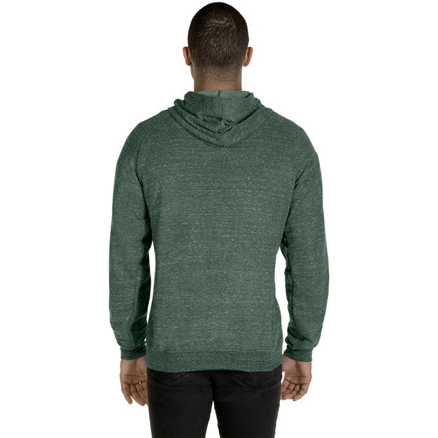 Adult Snow Heather Raglan Hooded Sweatshirt - FRST gRN SNW HTH - S(D0102H7M6EX)