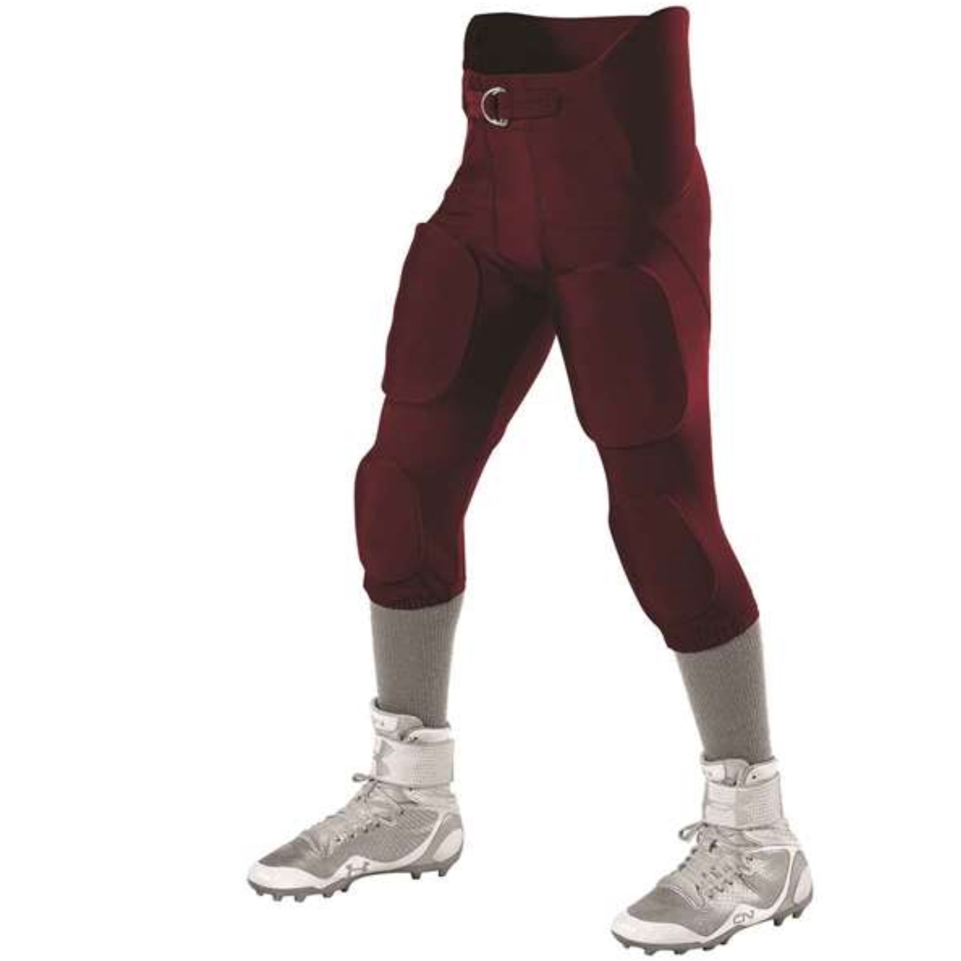 Alleson Athletic Youth Intergrated Football Pants - Maroon, S