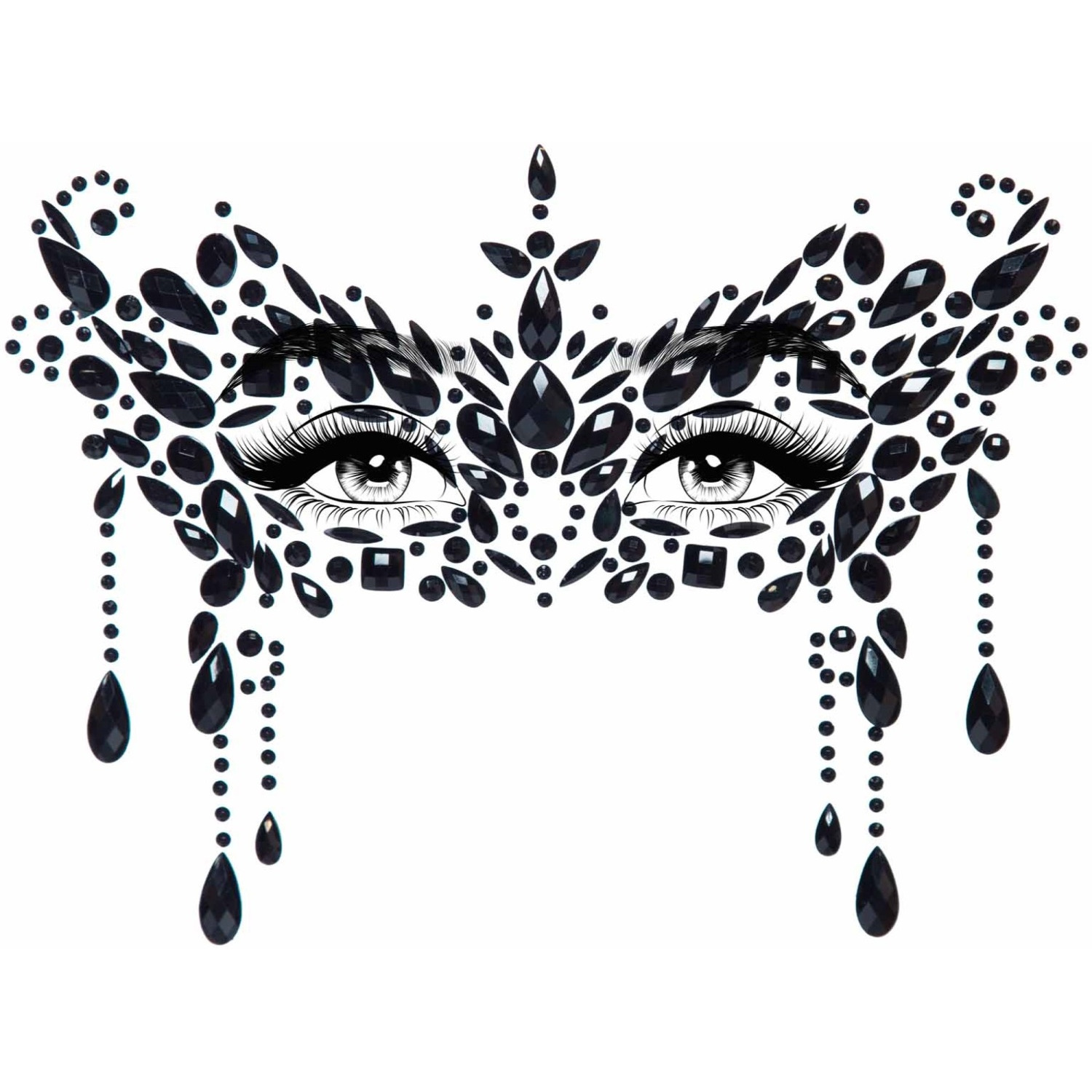 Masquerade adhesive face jewels sticker.
