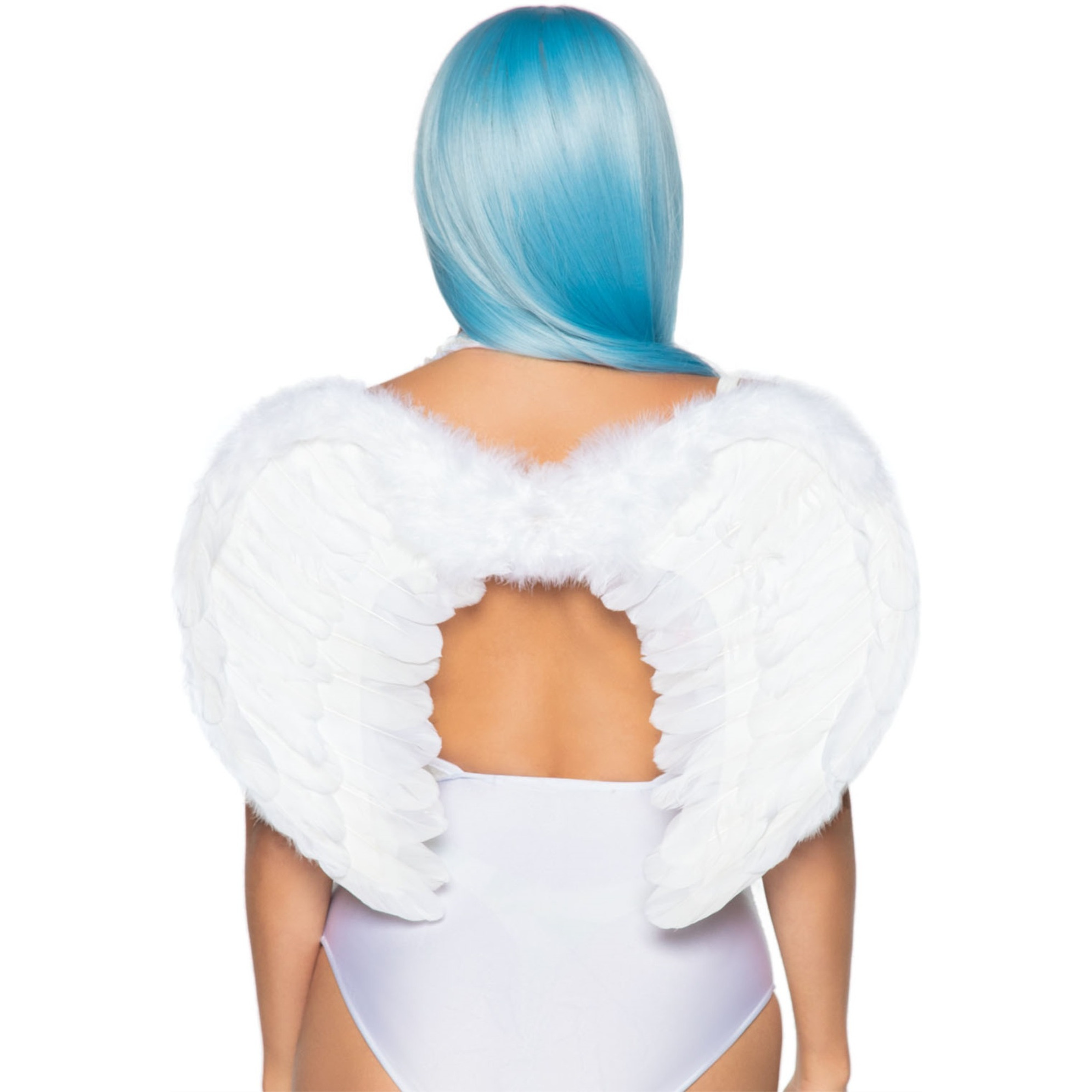 Marabou trimmed feather angel wings.