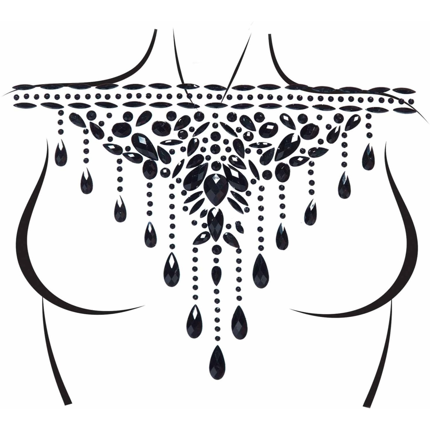 Choker adhesive body jewels sticker.