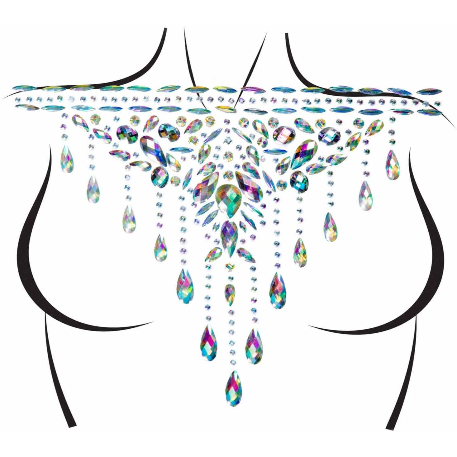 Choker adhesive body jewels sticker.