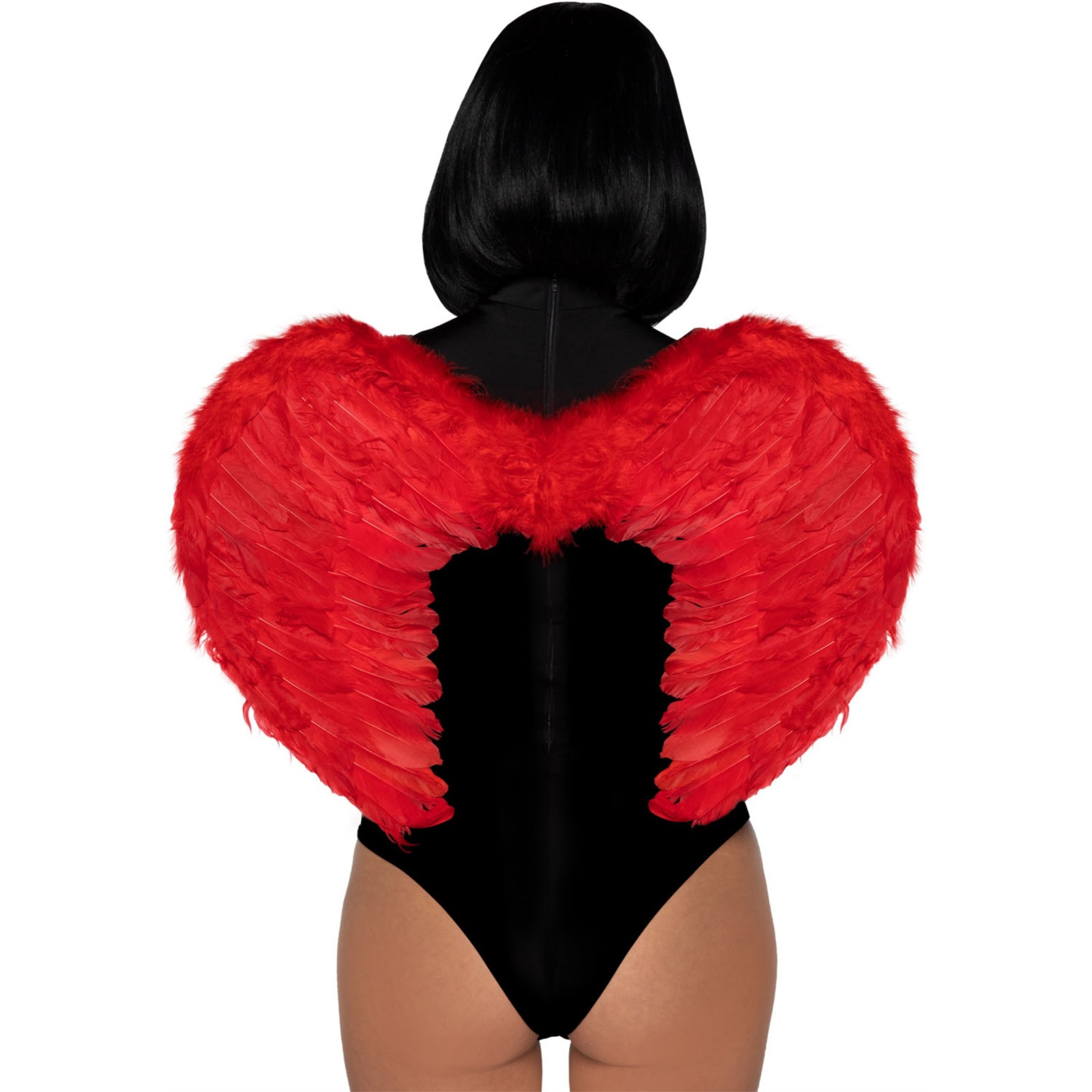 Marabou trimmed feather wings.