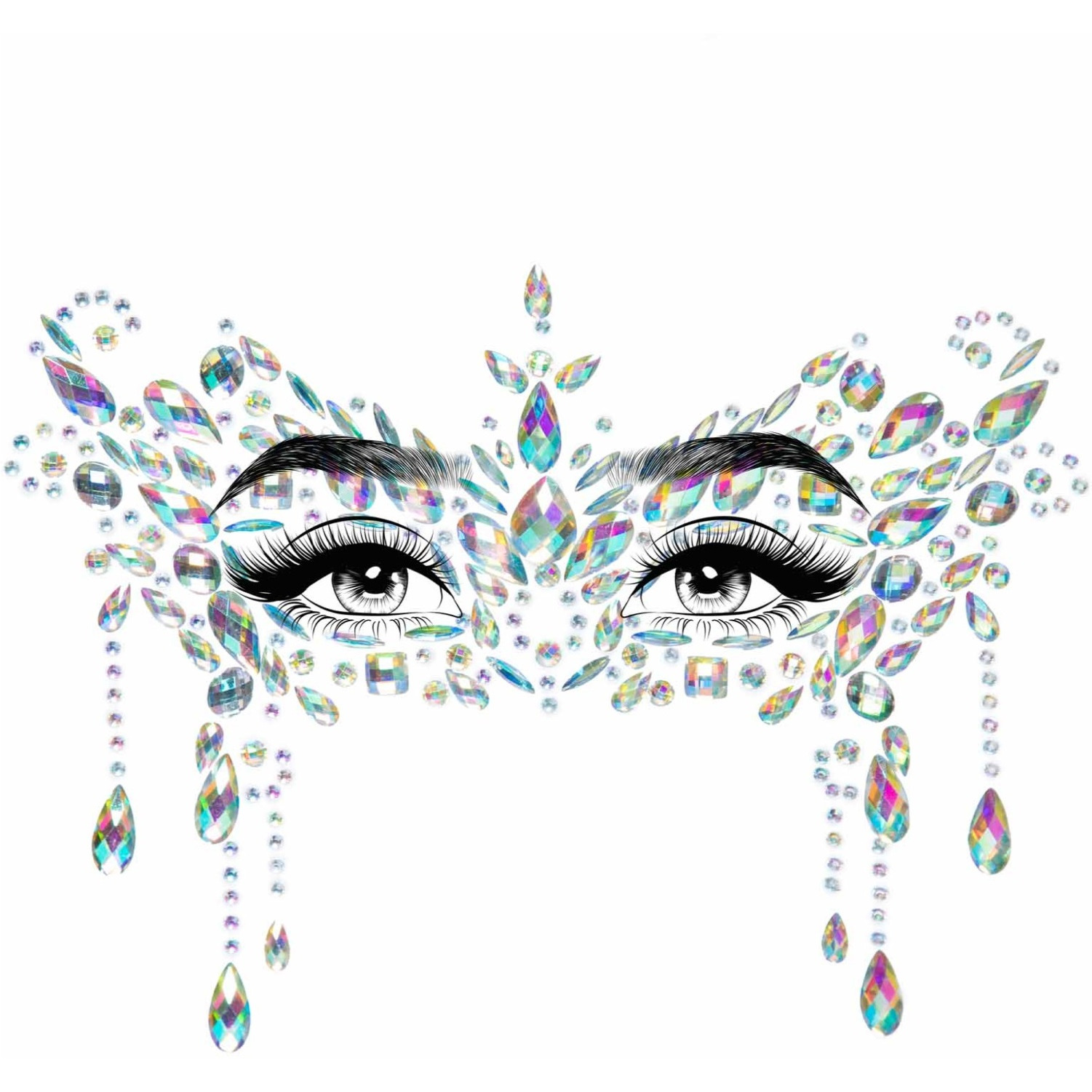 Masquerade adhesive face jewels sticker.