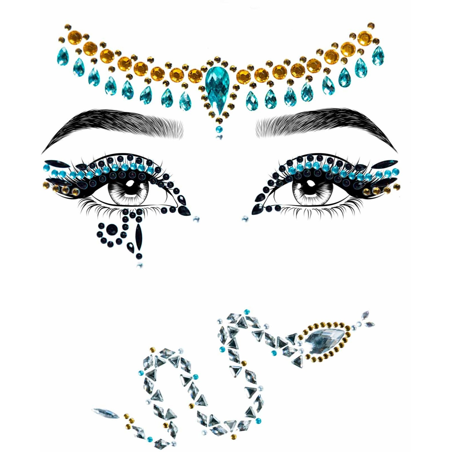 Cleopatra adhesive face jewels sticker.