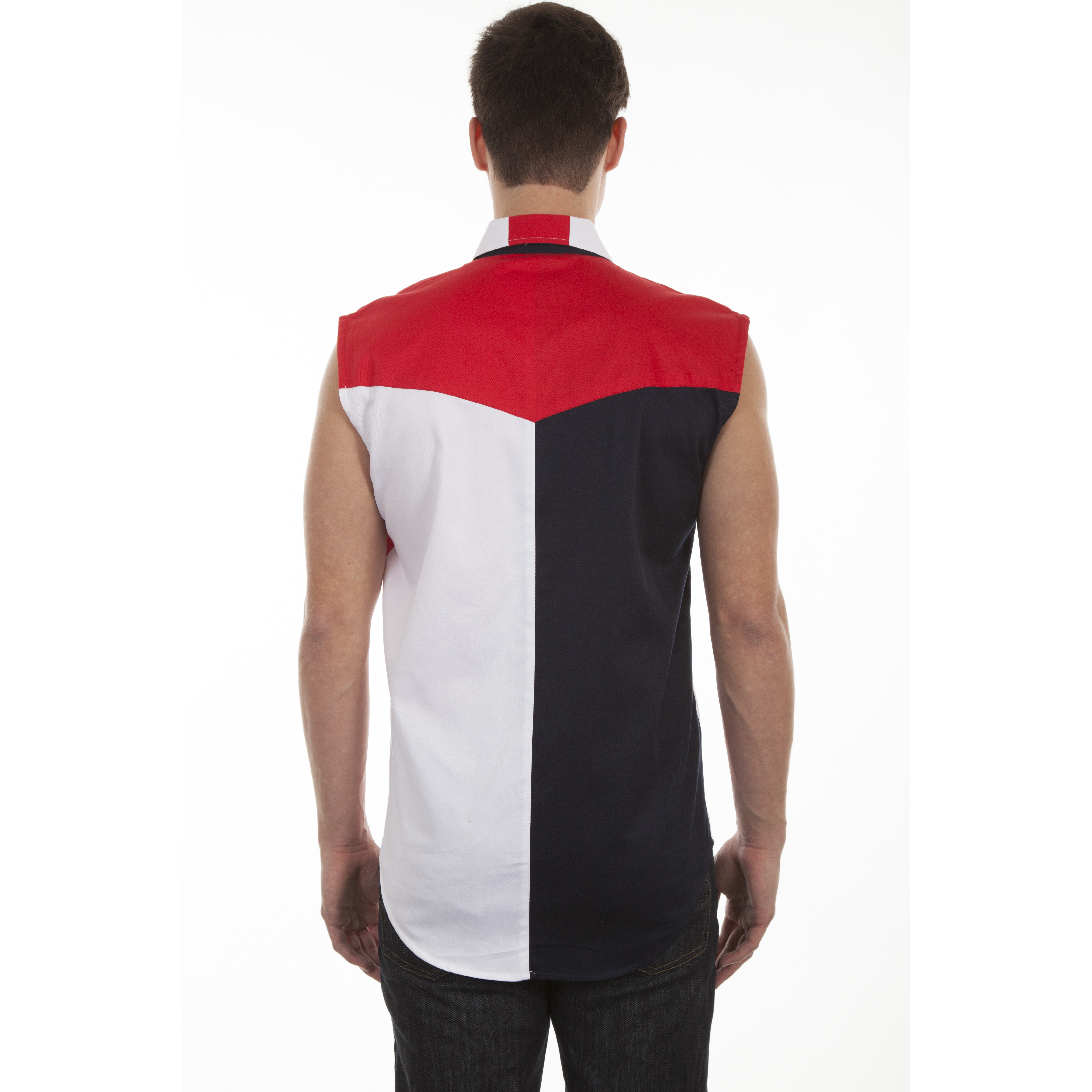 FLAG SHIRT CUTOFF SLVS