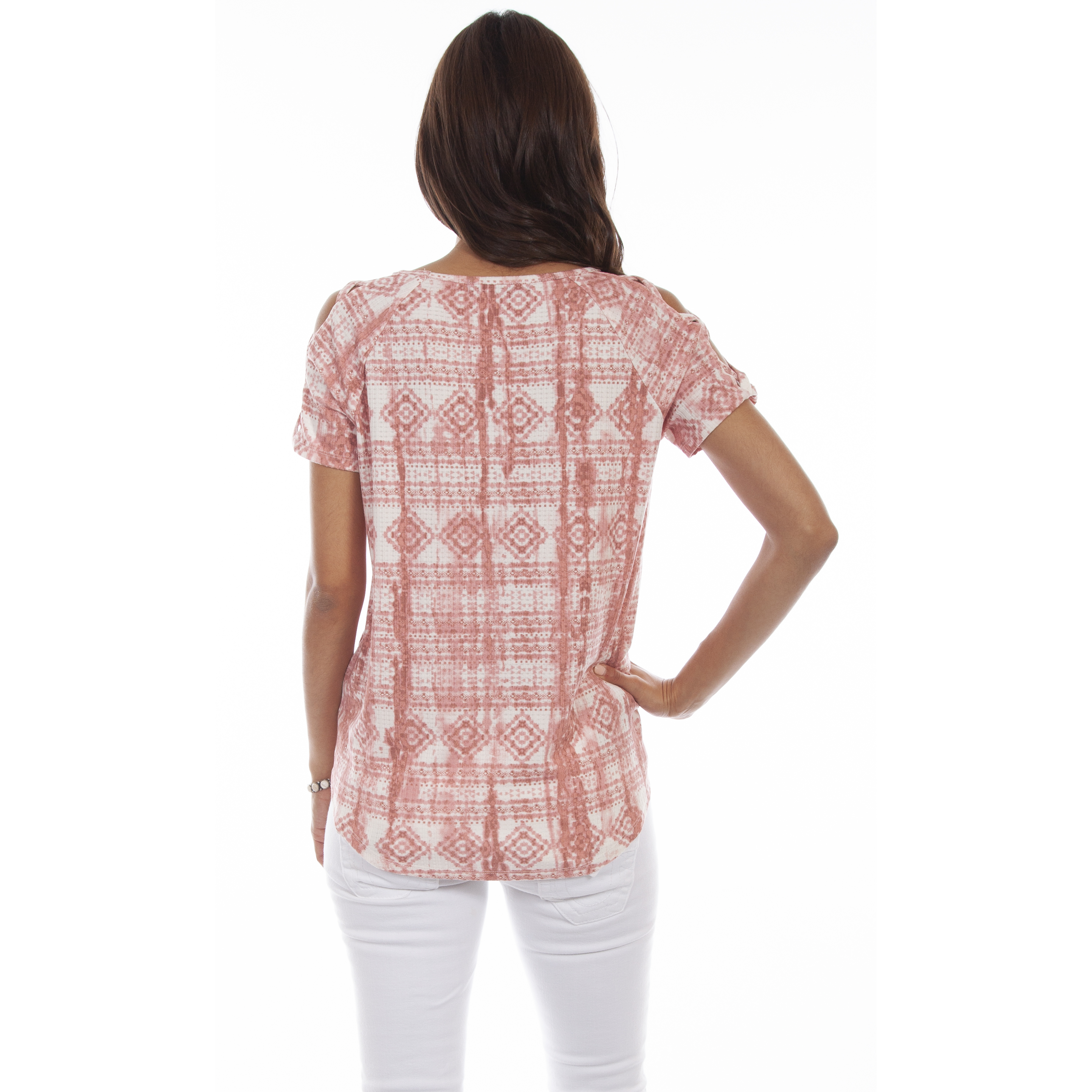 LATTICE SLEEVE TIE FRONT TOP