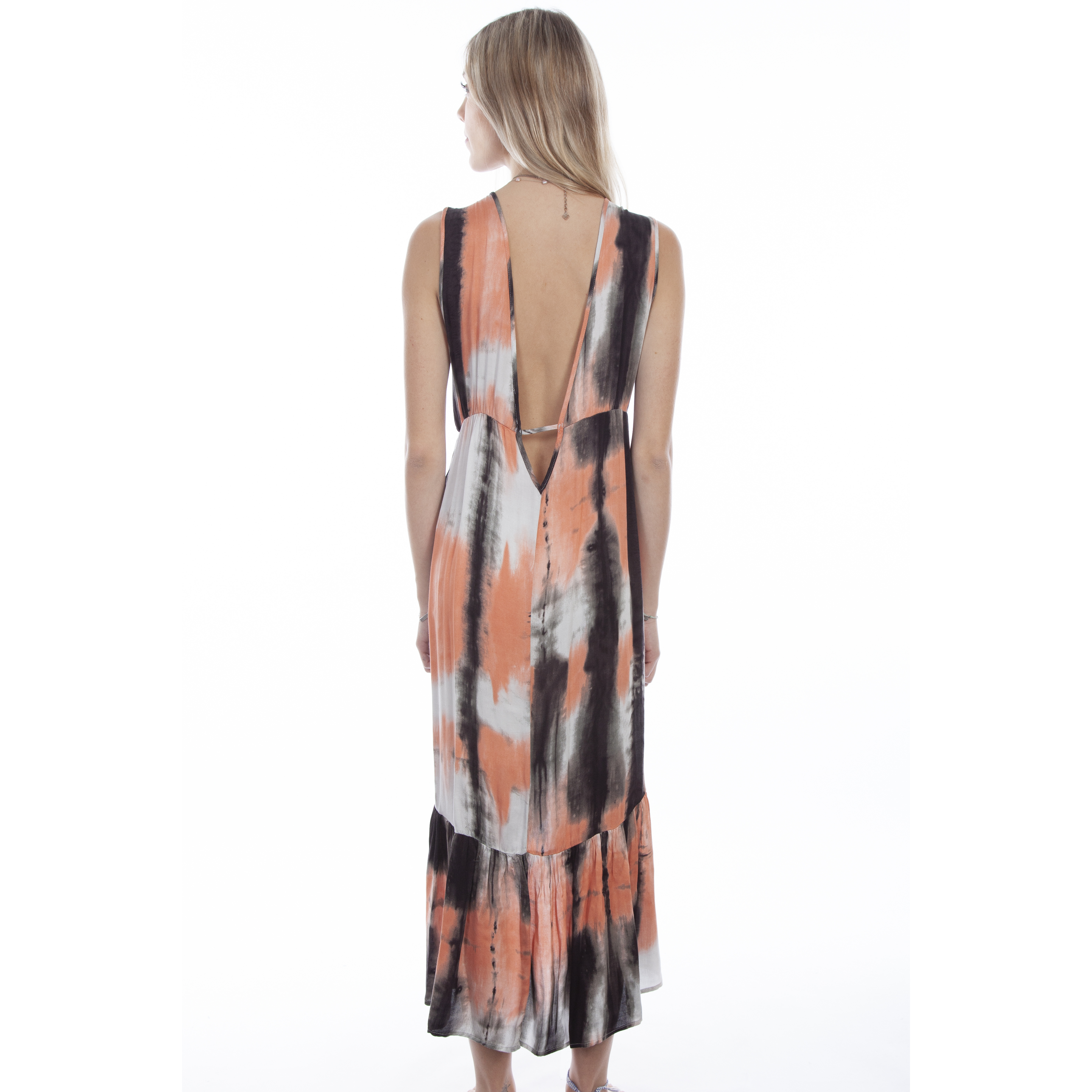 CROCHET NECK TIE DYE DRESS