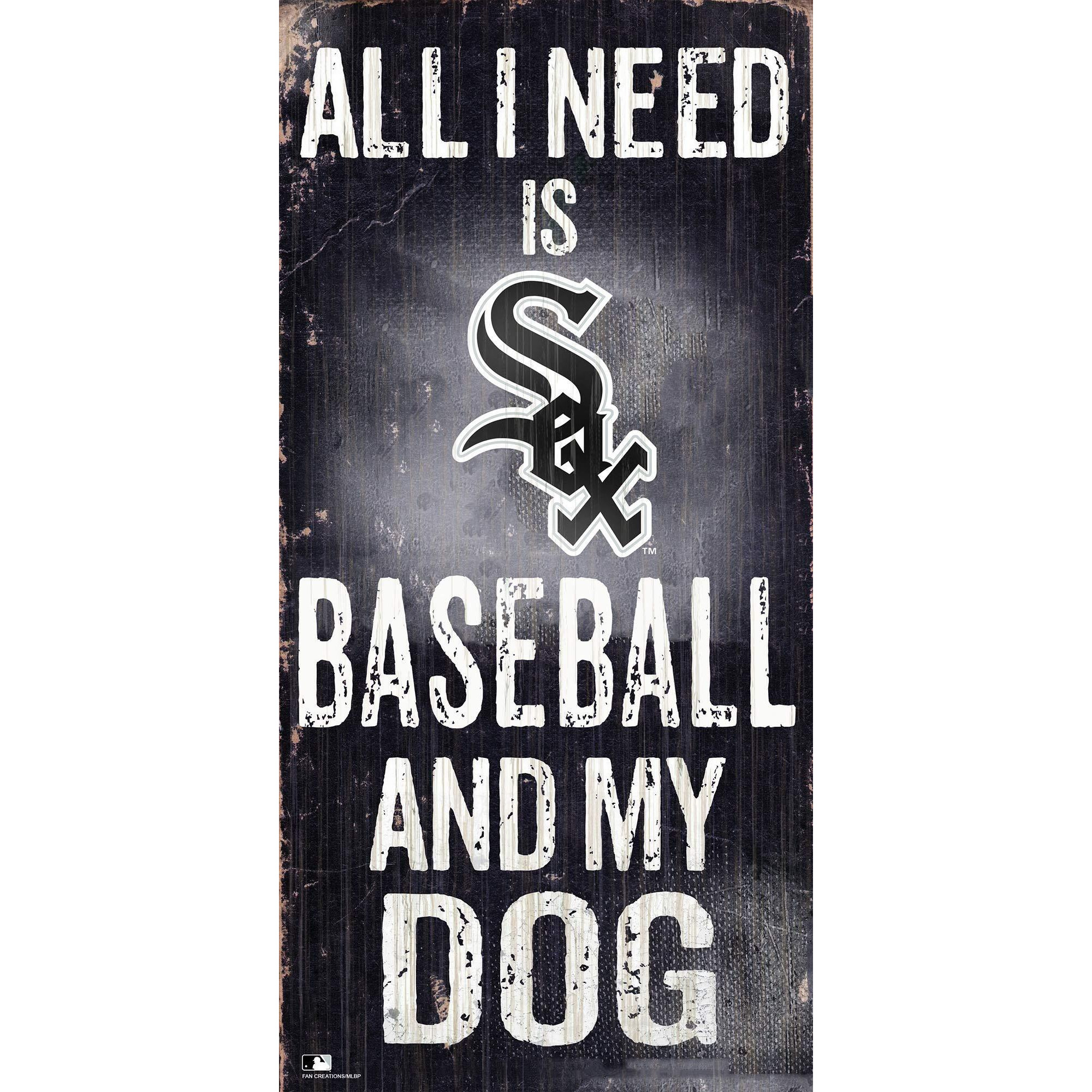 Chicago White Sox Sign Wood 6x12 Baseball and Dog Design Special Order