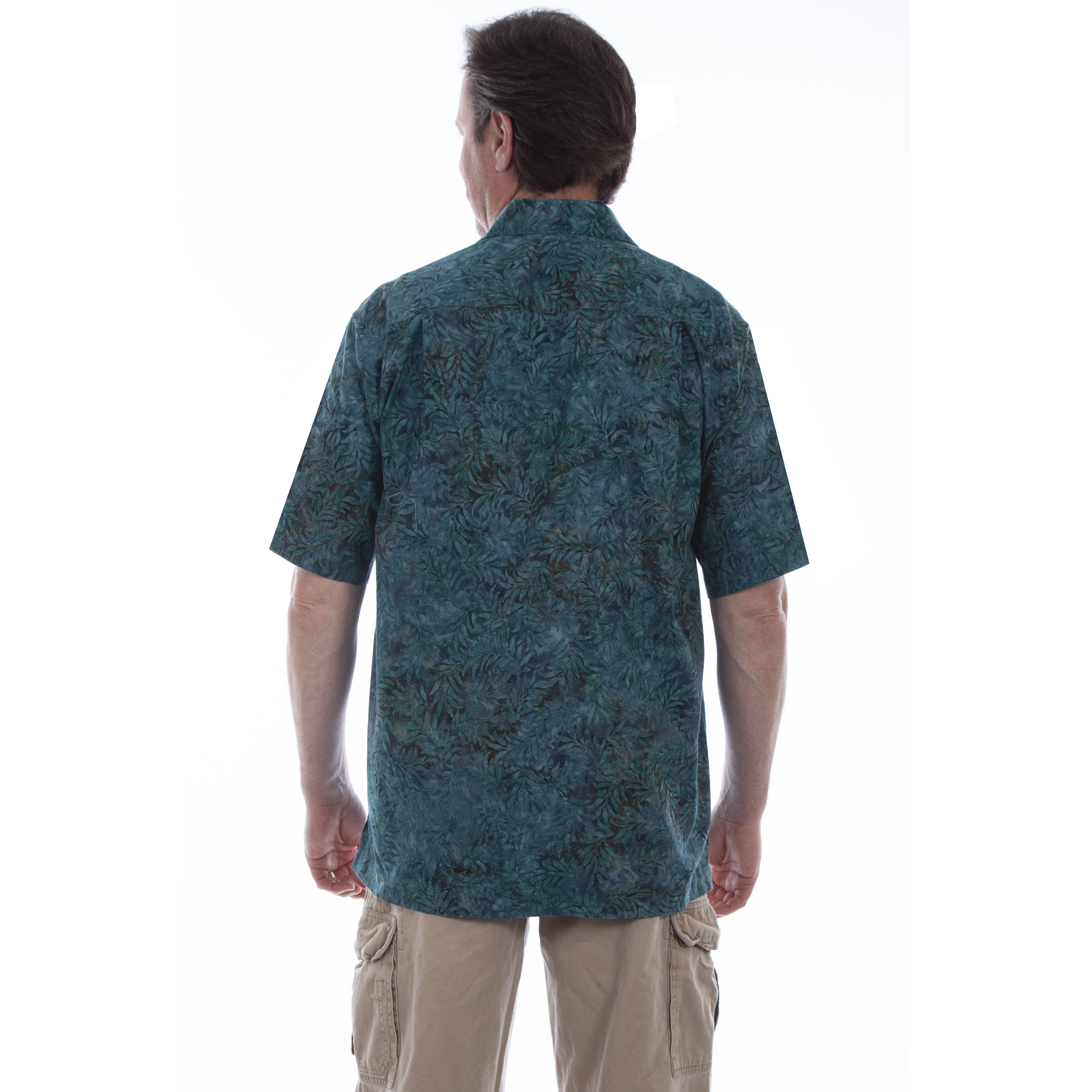 MEN's S/S TEAL LEAF BATIK SHIRT