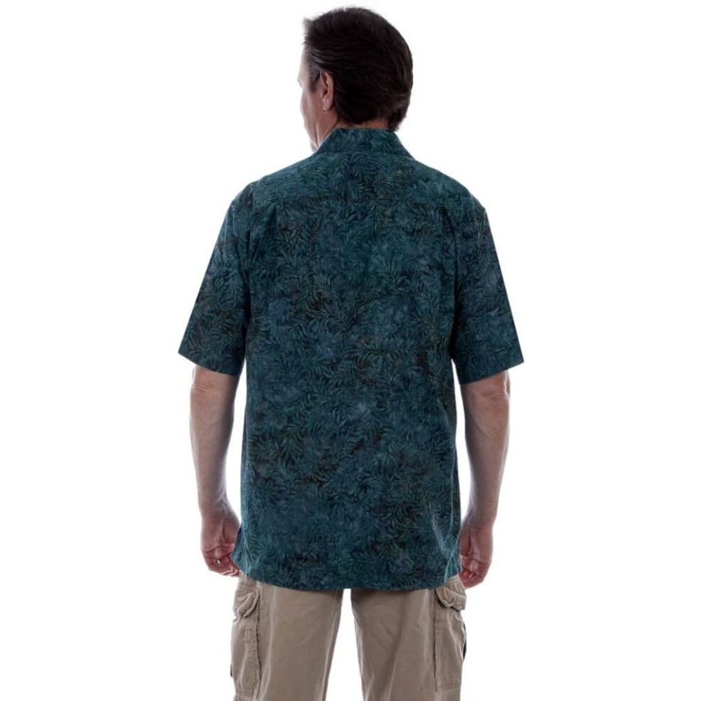 MEN's S/S TEAL LEAF BATIK SHIRT