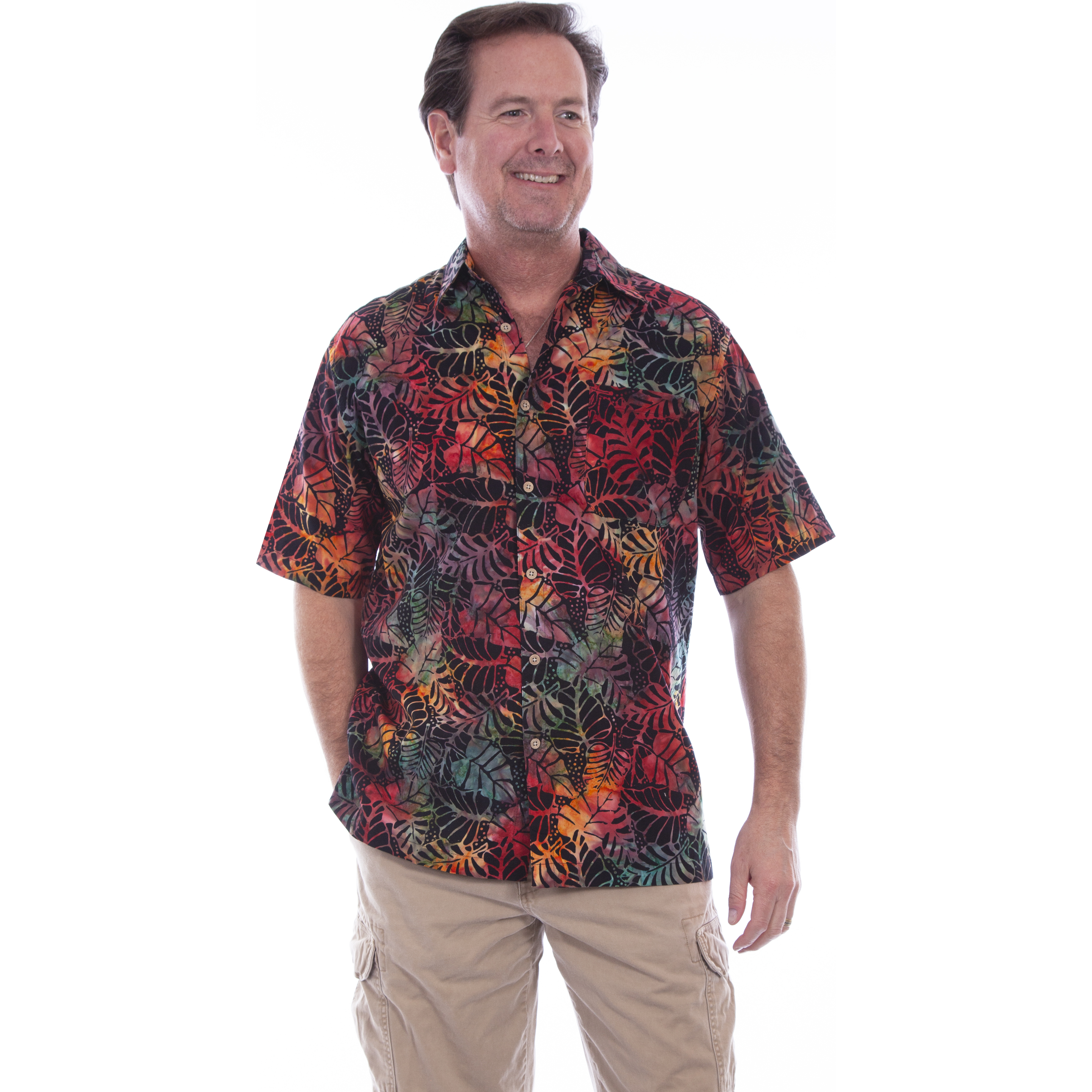 MEN's S/S BOLD FLORAL BATIK SHIRT