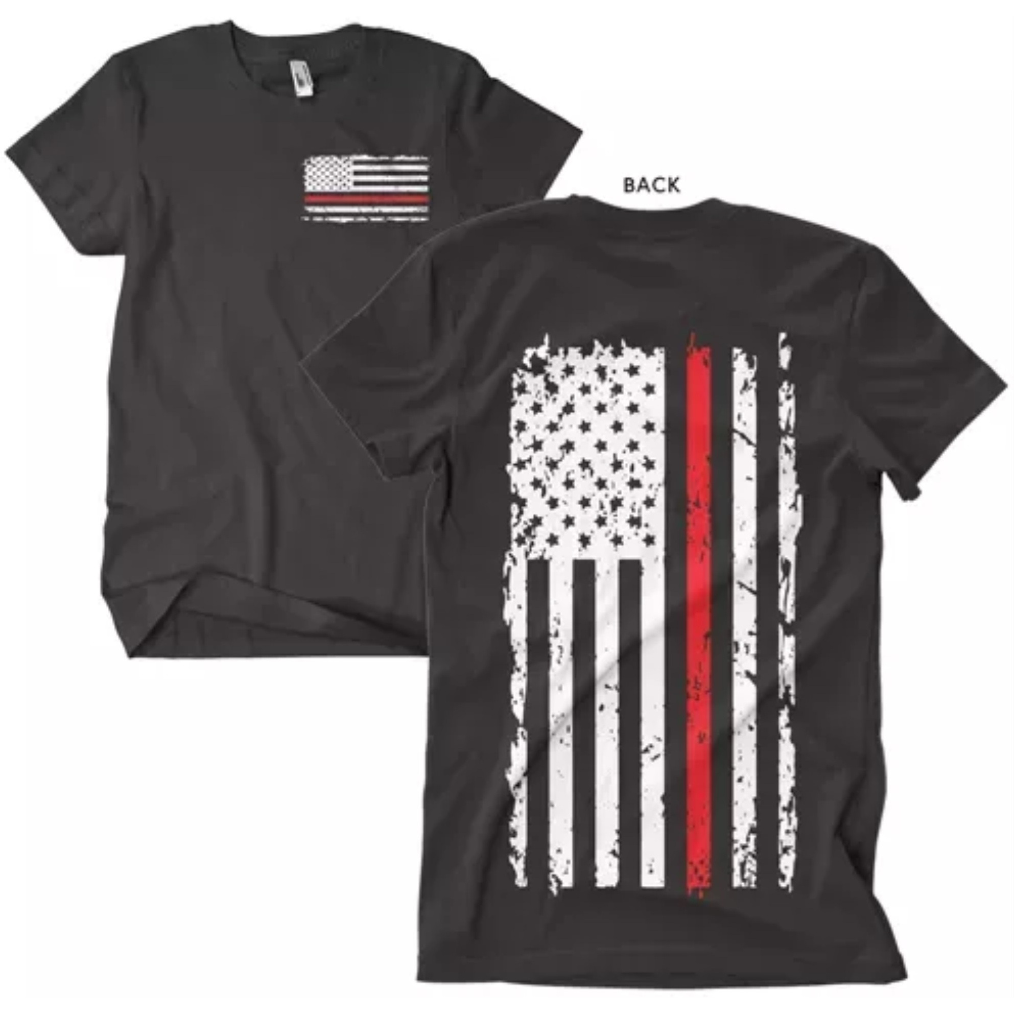 Vintage Red Line Men's T-Shirt Black - Medium