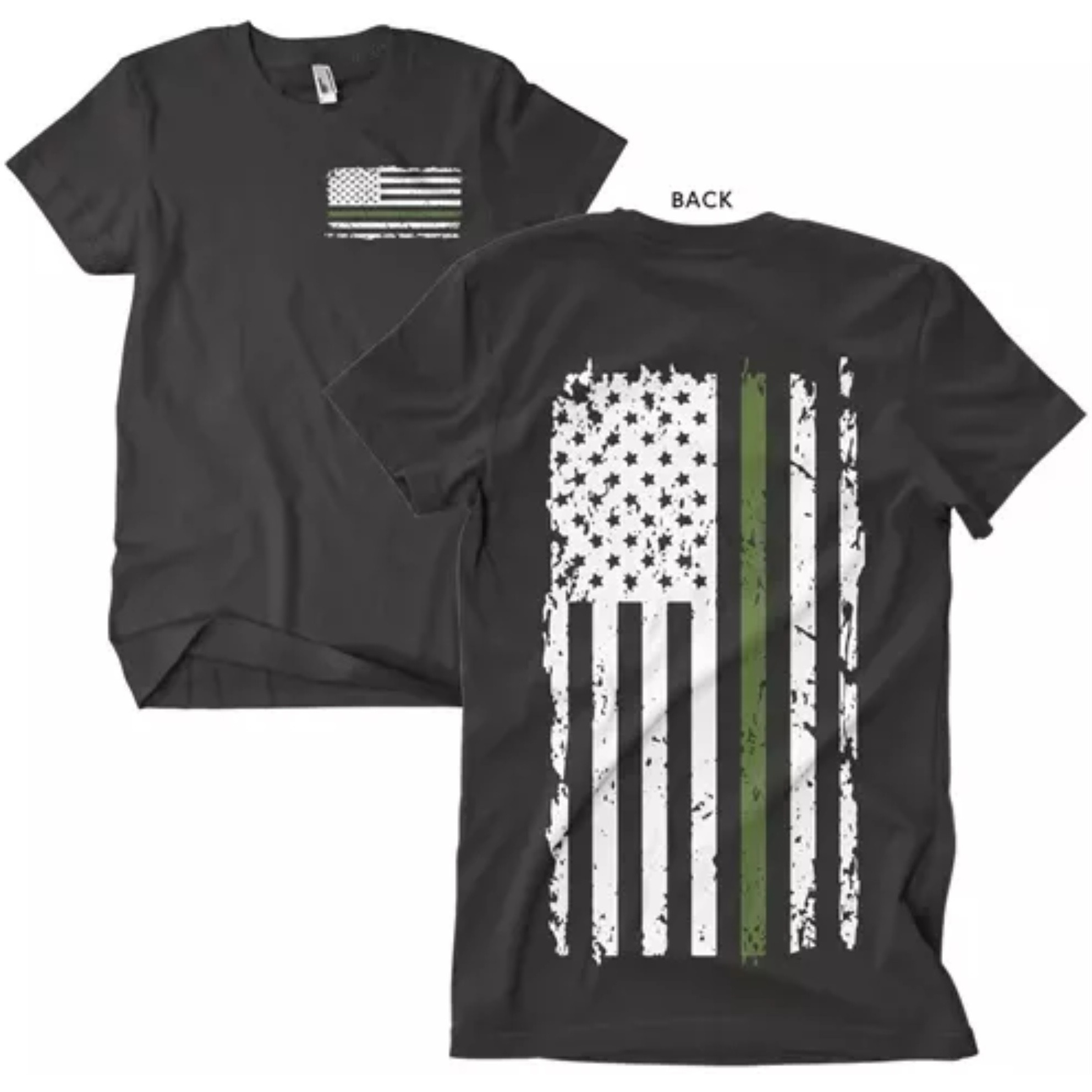 Vintage Green Line Men's T-Shirt Black - Medium