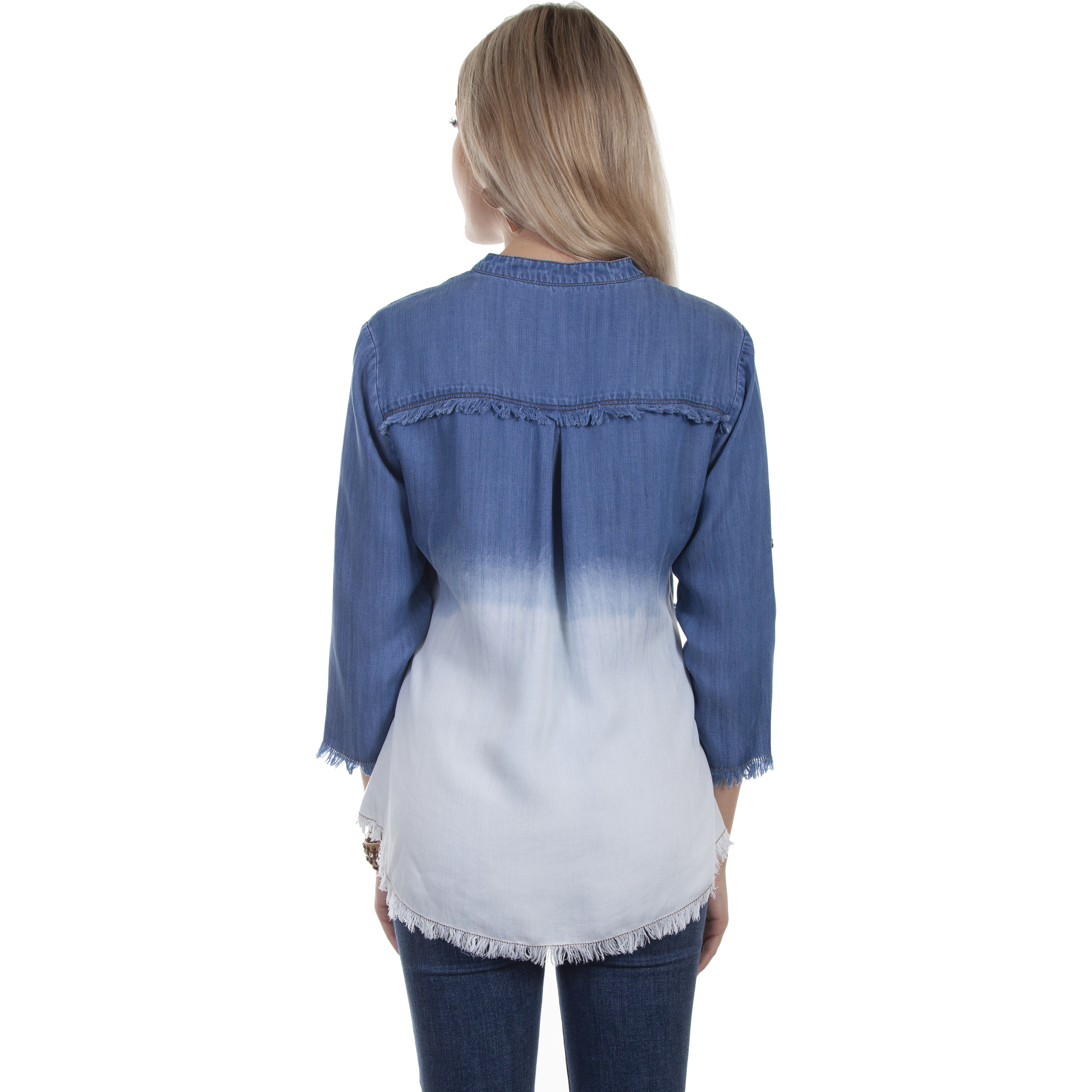 DIP DYE BUTTON DOWN BLOUSE