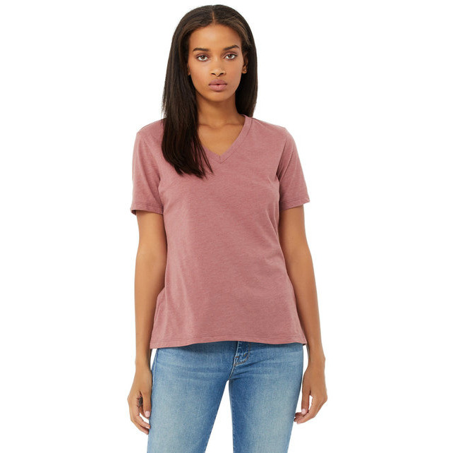 Bella + Canvas 6405CVC Ladies Relaxed Heather CVC Jersey V-Neck T-Shirt