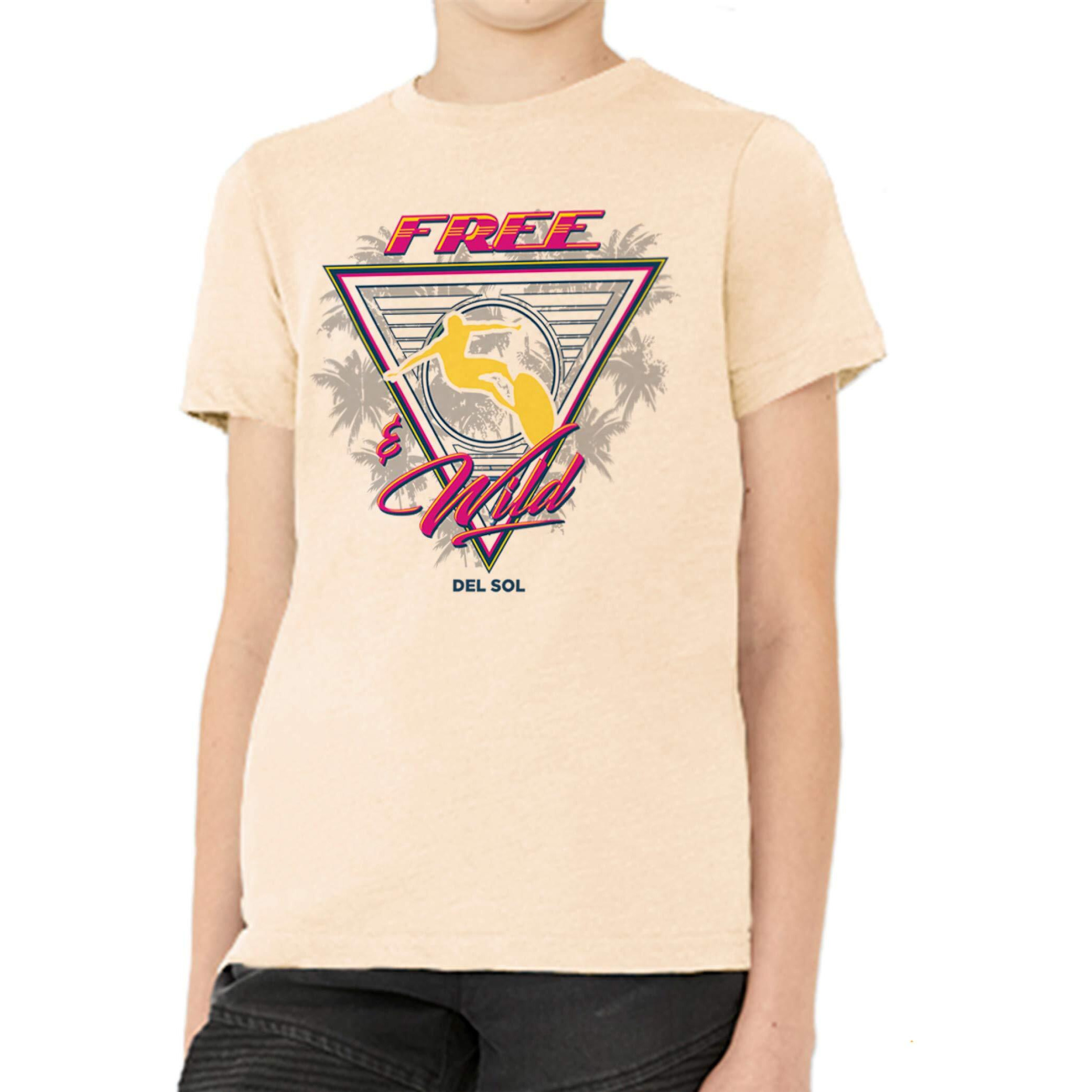 Kids Fine Jersey Tank - Wild and Free - Beige by DelSol for Kids - 1 Pc T-Shirt (YL)