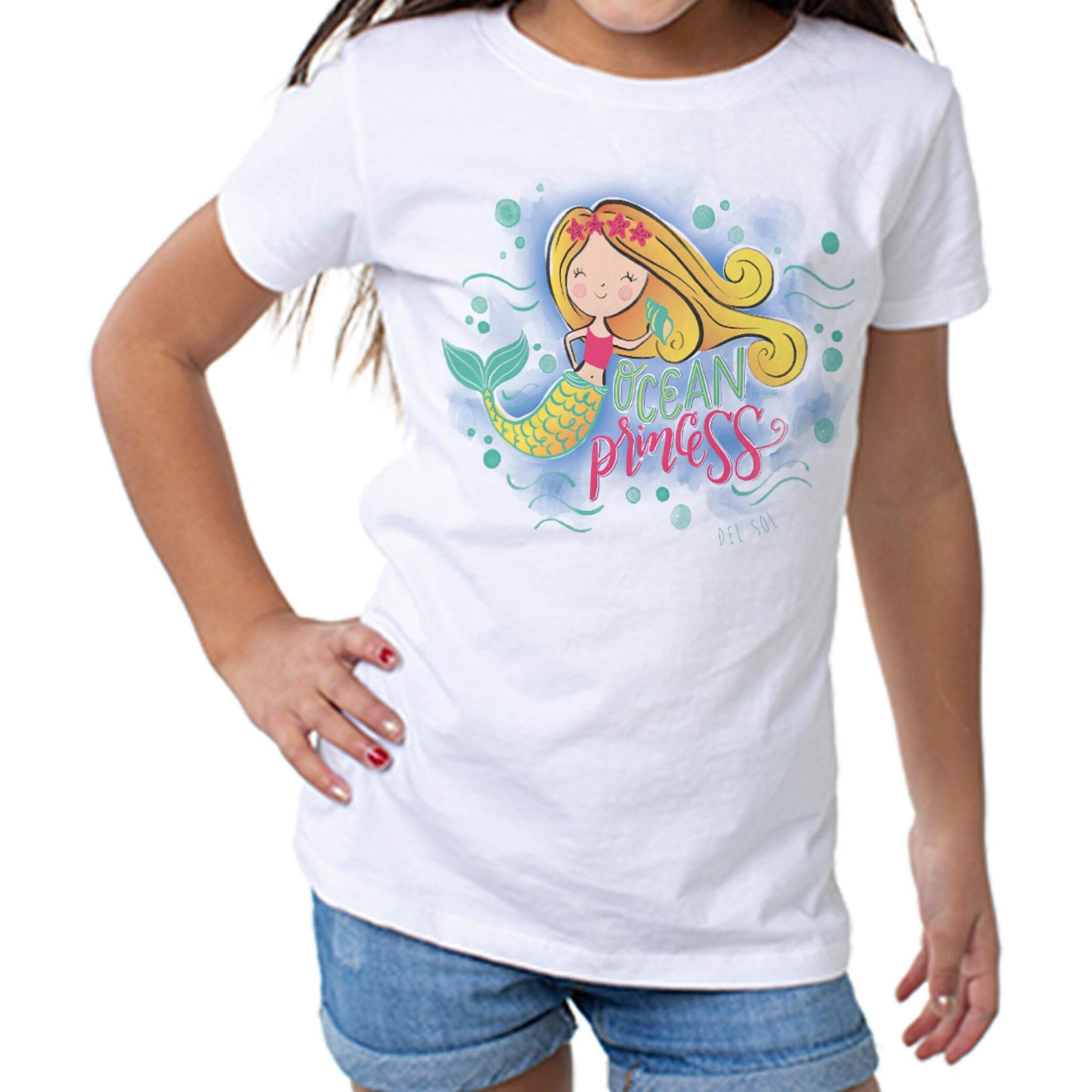 Kids Crew Tee - Ocean Princess by DelSol for Kids - 1 Pc T-Shirt (2T)