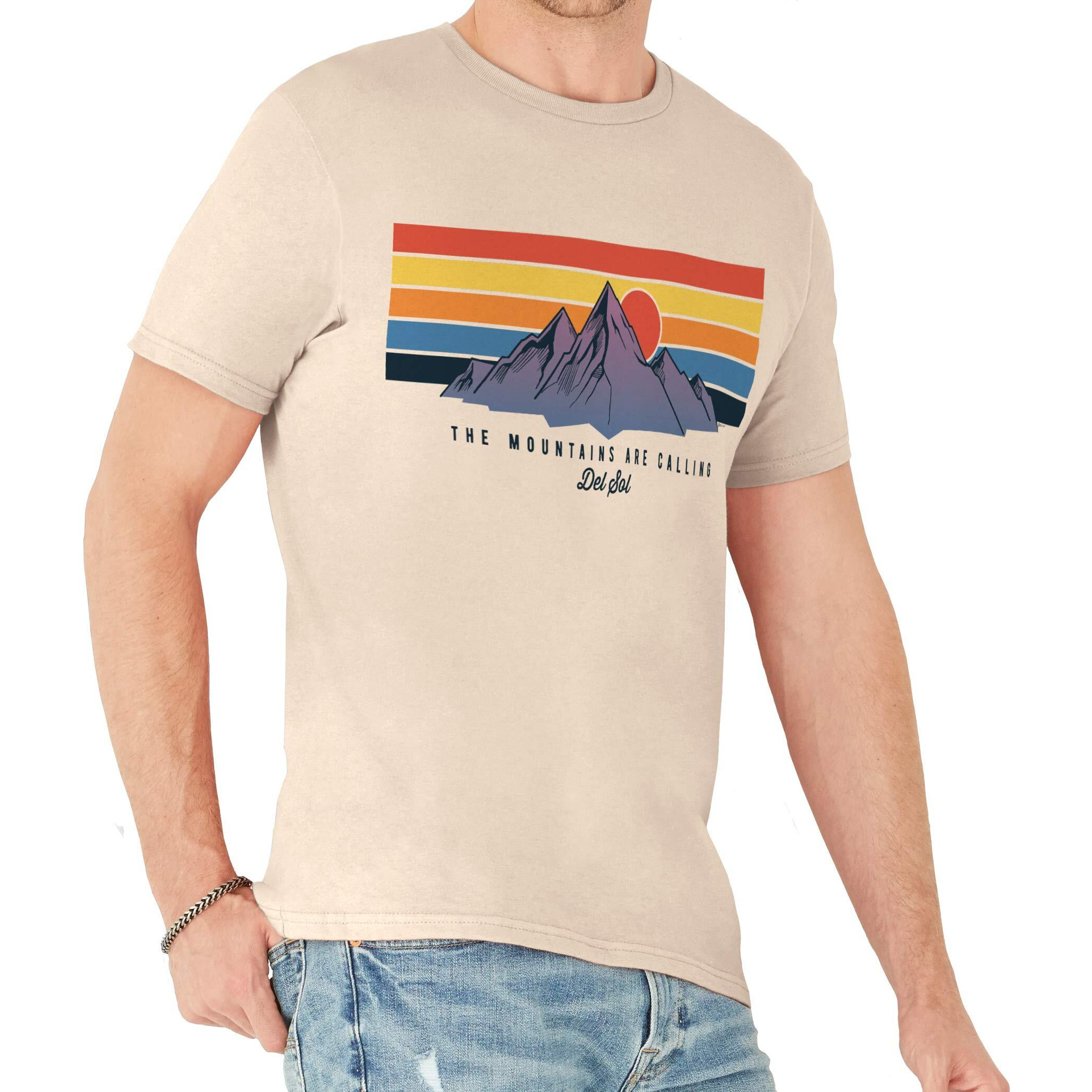 Men Classic Crew Tee - Mountain Calling by DelSol for Men - 1 Pc T-Shirt (Large)