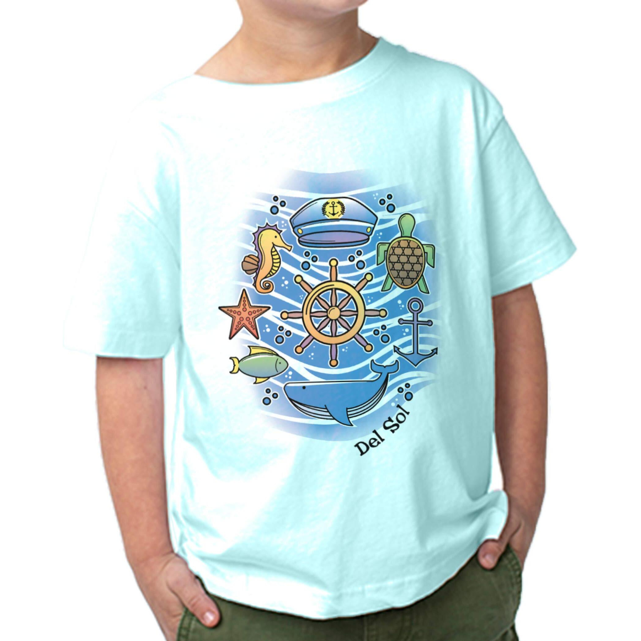 Kids Crew Tee - Sea Adventure by DelSol for Kids - 1 Pc T-Shirt (2T)