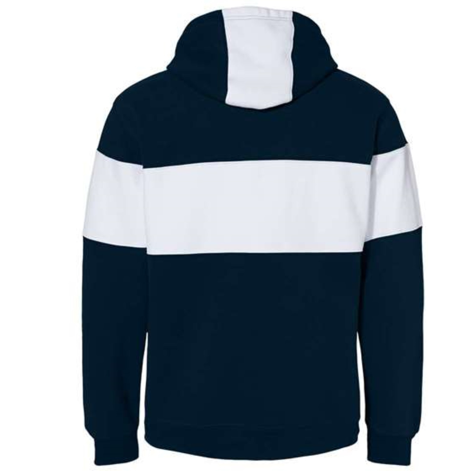 J. America Varsity Fleece Colorblocked Hooded Sweatshirt - Navy, S