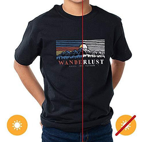 Men Crew Tee - Mountain Scene - Black by DelSol for Men - 1 Pc T-Shirt (YS)