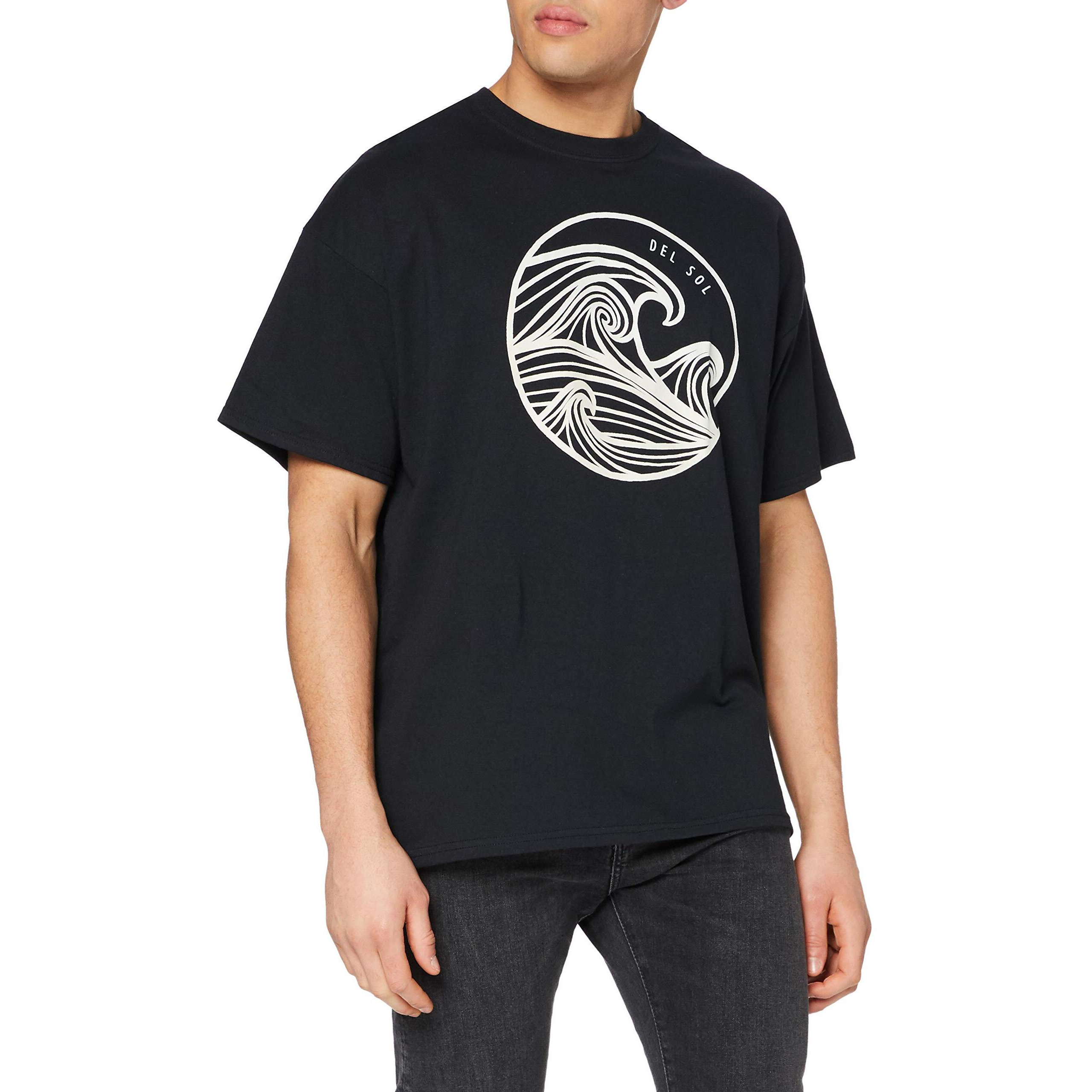 Men Crew Tee - Wavey - Black by DelSol for Men - 1 Pc T-Shirt (XL)