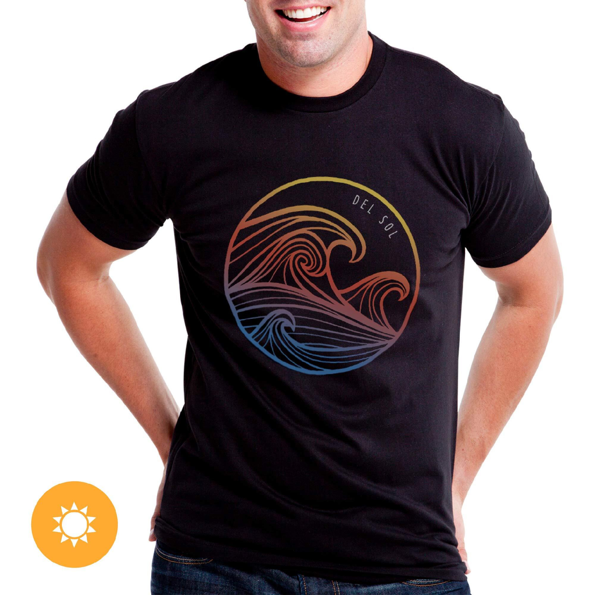 Men Crew Tee - Wavey - Black by DelSol for Men - 1 Pc T-Shirt (Small)
