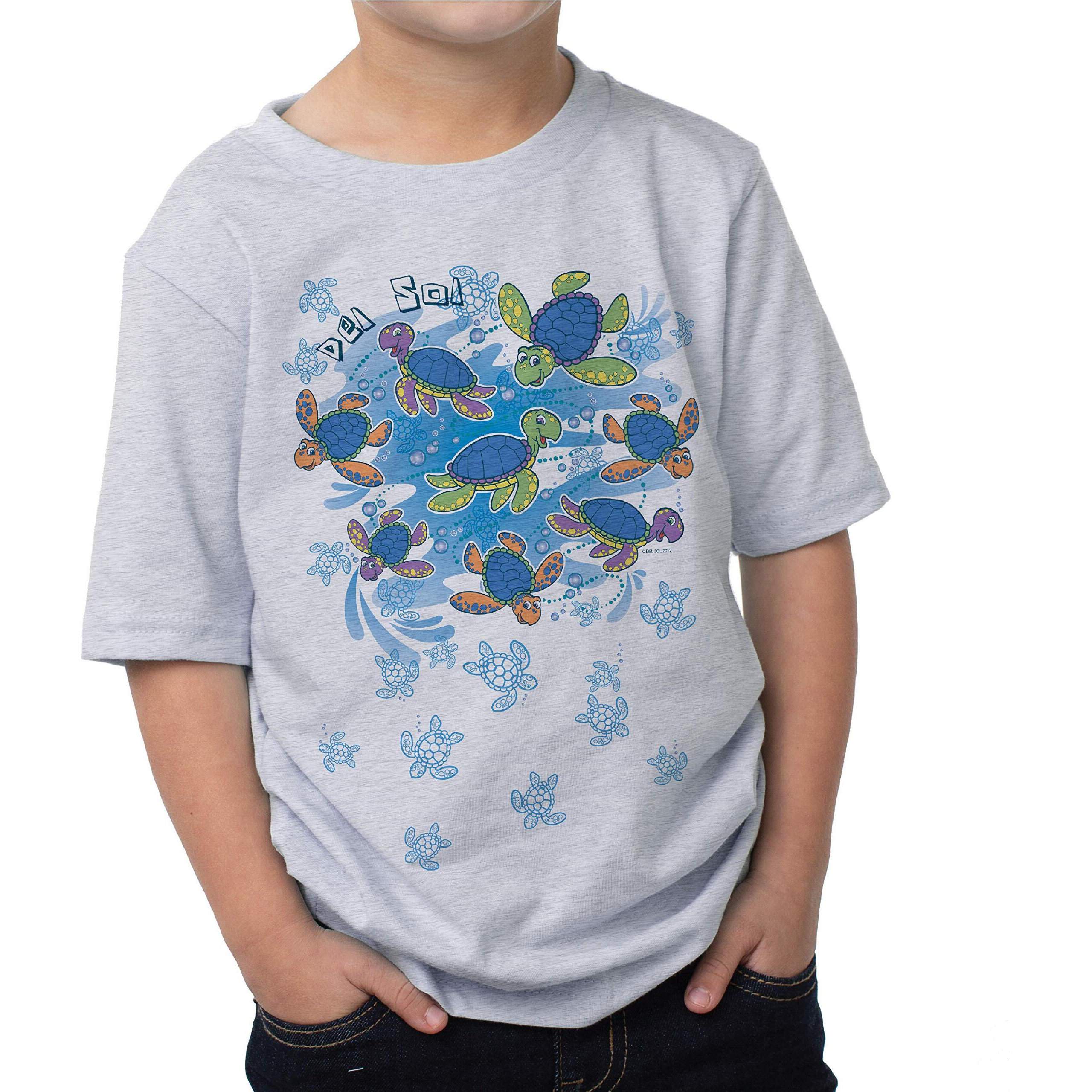 Kids Crew Tee - Turtle Time - Ash by DelSol for Kids - 1 Pc T-Shirt (4T)