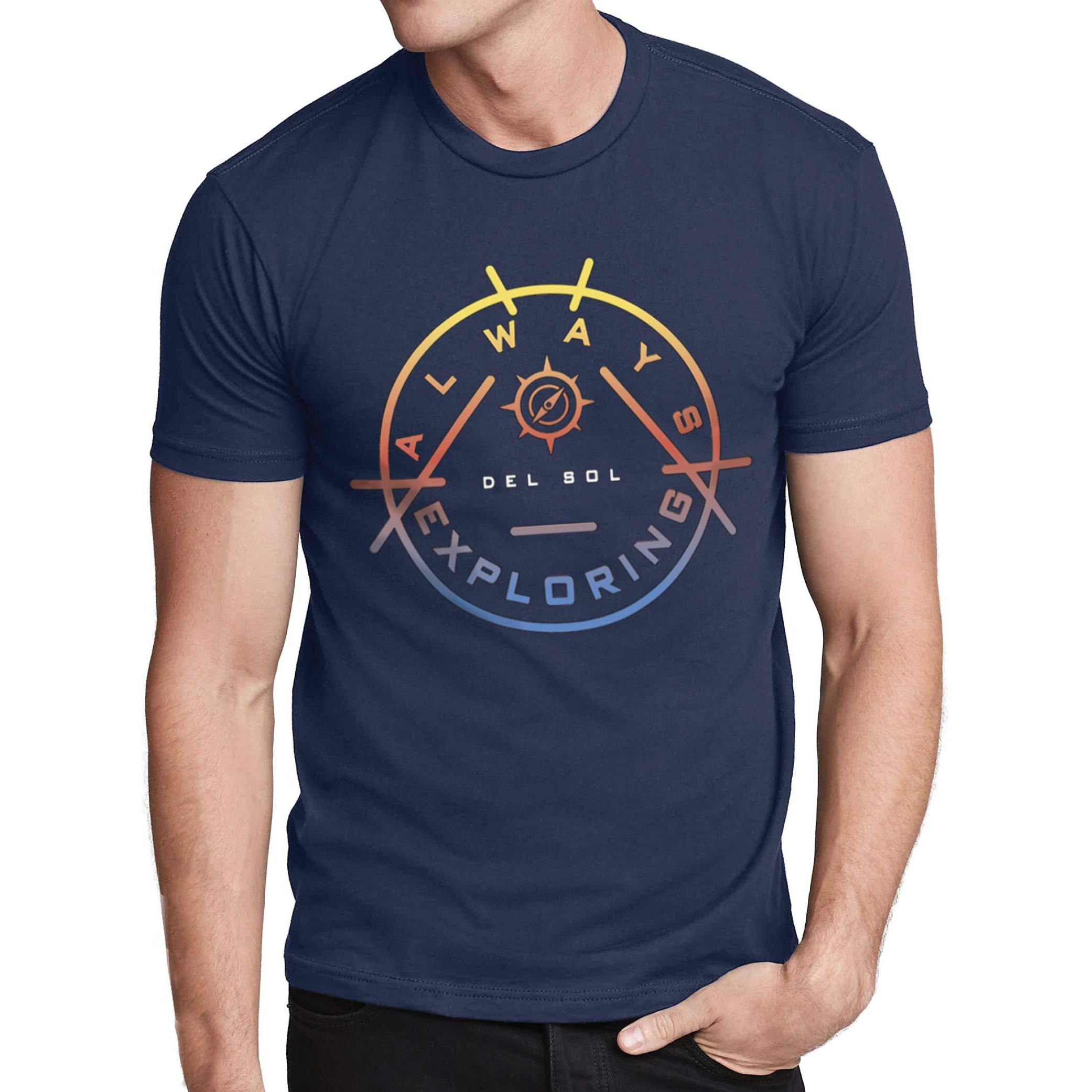 Men Crew Tee - Always Exploring - Indigo by DelSol for Men - 1 Pc T-Shirt (Small)