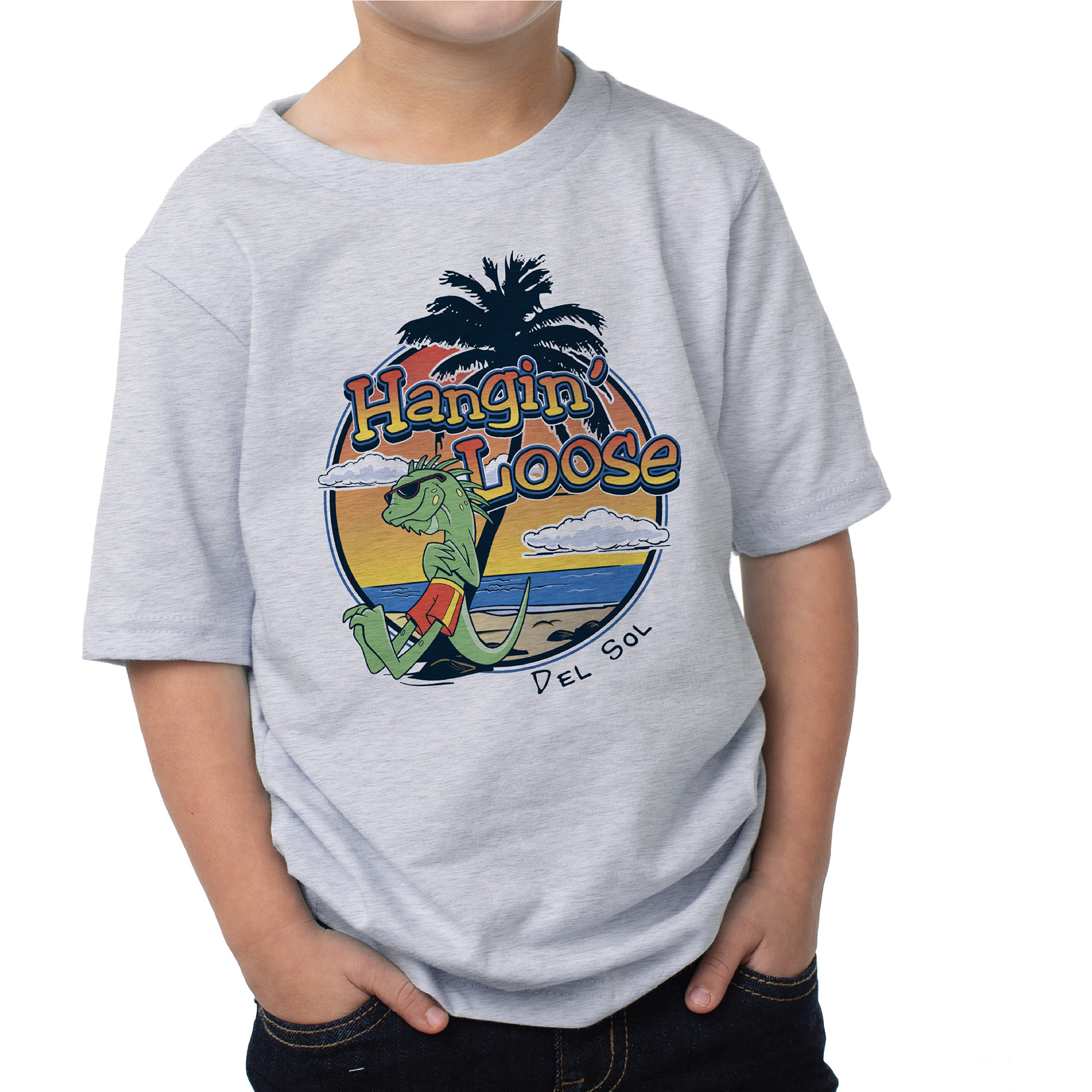 Men Crew Tee - Hangin Loose - Ash by DelSol for Men - 1 Pc T-Shirt (5/6T)