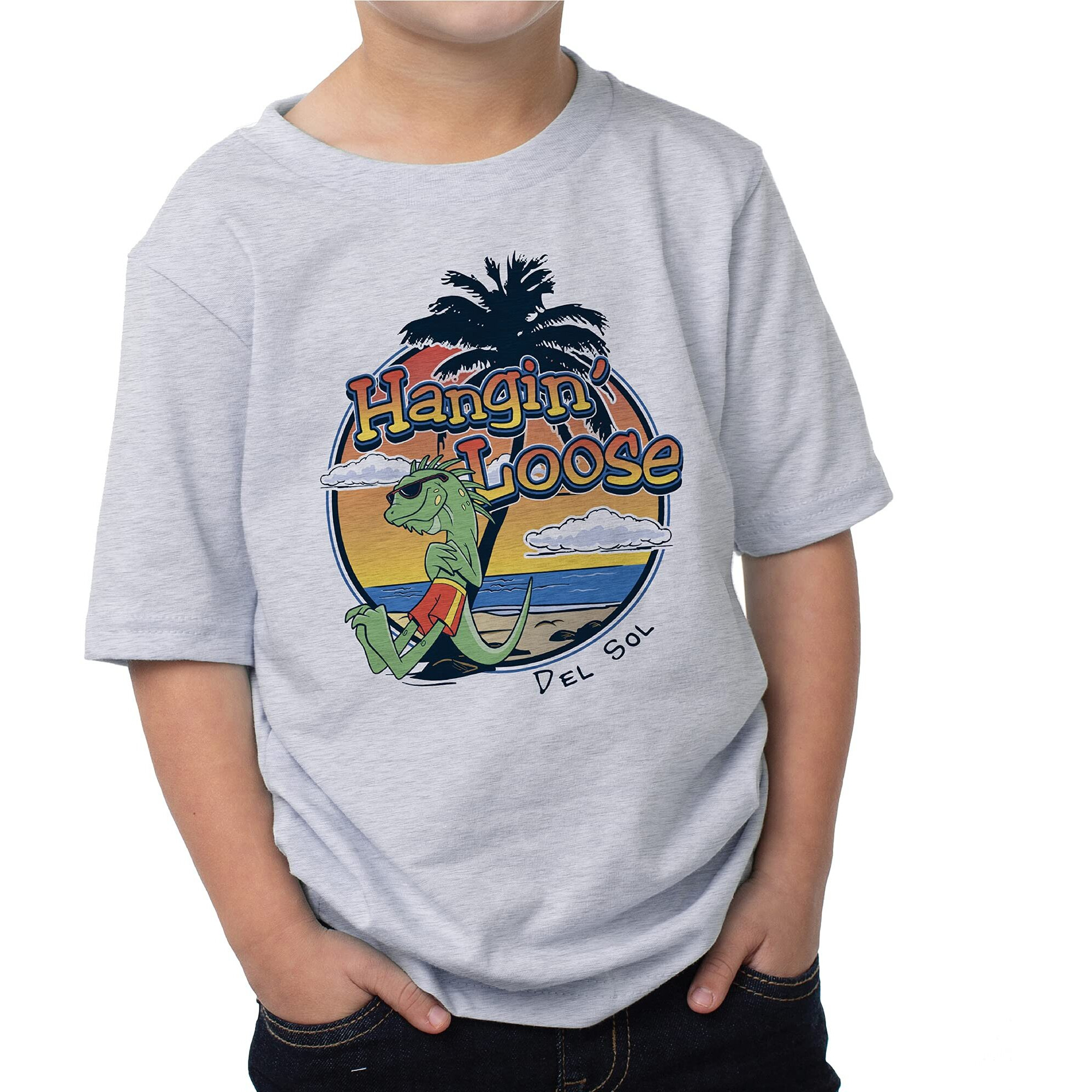 Men Crew Tee - Hangin Loose - Ash by DelSol for Men - 1 Pc T-Shirt (5/6T)