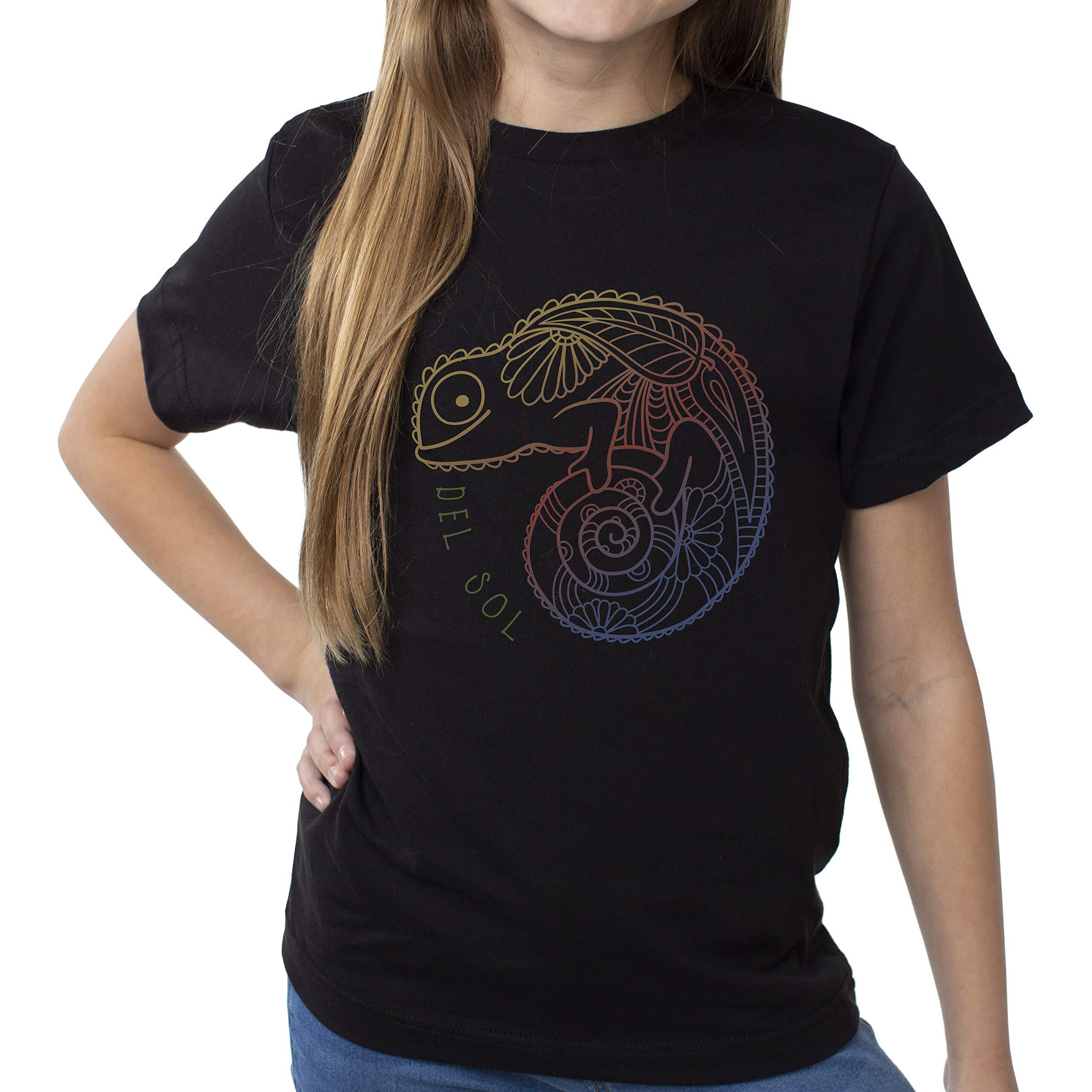 Girls Crew Tee - Chameleon - Black by DelSol for Women - 1 Pc T-Shirt (YS)