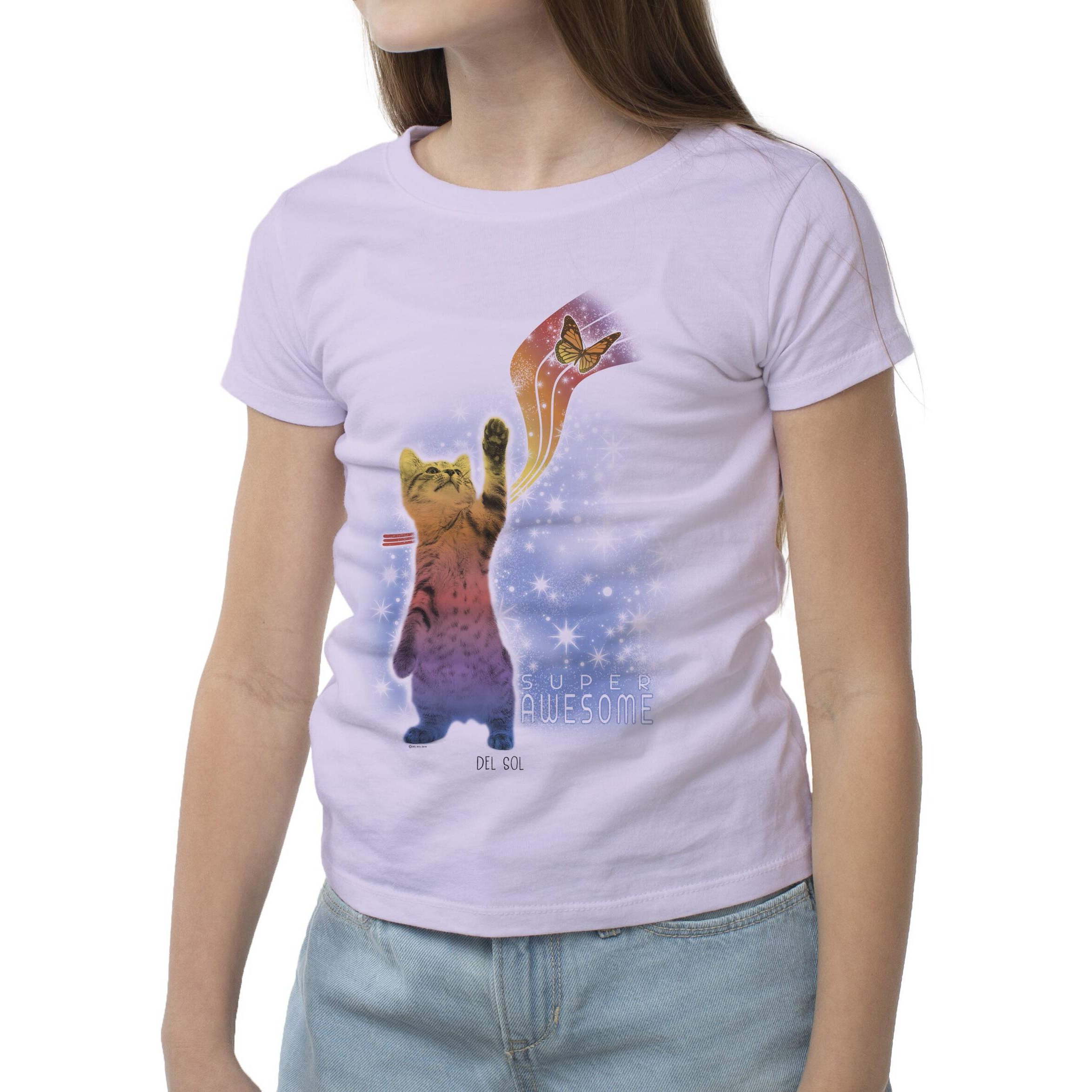 Girls Crew Tee - Super Awesome - Lilac by DelSol for Women - 1 Pc T-Shirt (YXS)