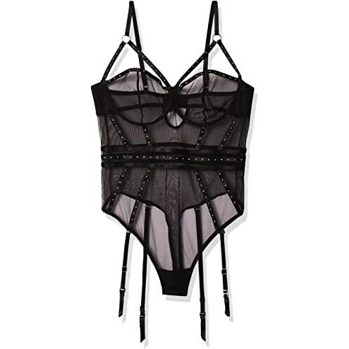 DG Mesh Teddy w/Removable Garters BLK S