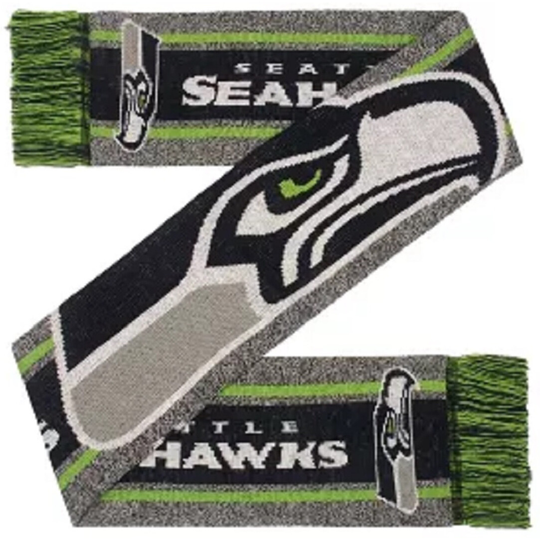 Seattle Seahawks Scarf Big Logo Wordmark Gray