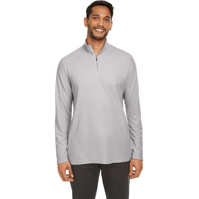 Mens Fusion chromaSoftPique Quarter-Zip - BLAcK - S(D0102H7ZV1T)