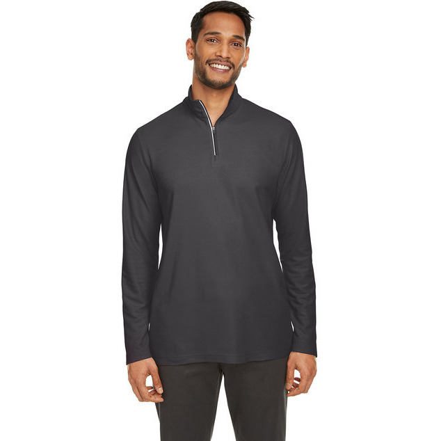 Mens Fusion chromaSoftPique Quarter-Zip - BLAcK - S(D0102H7ZV2J)