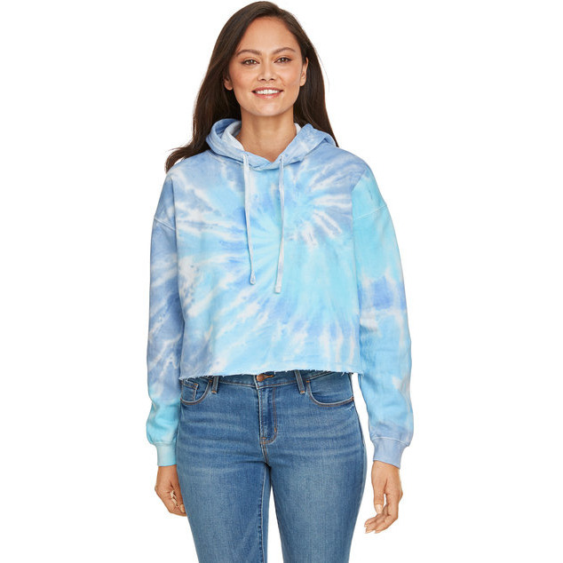 Ladies cropped Hooded Sweatshirt - LAgOON - S(D0102H78YLX)