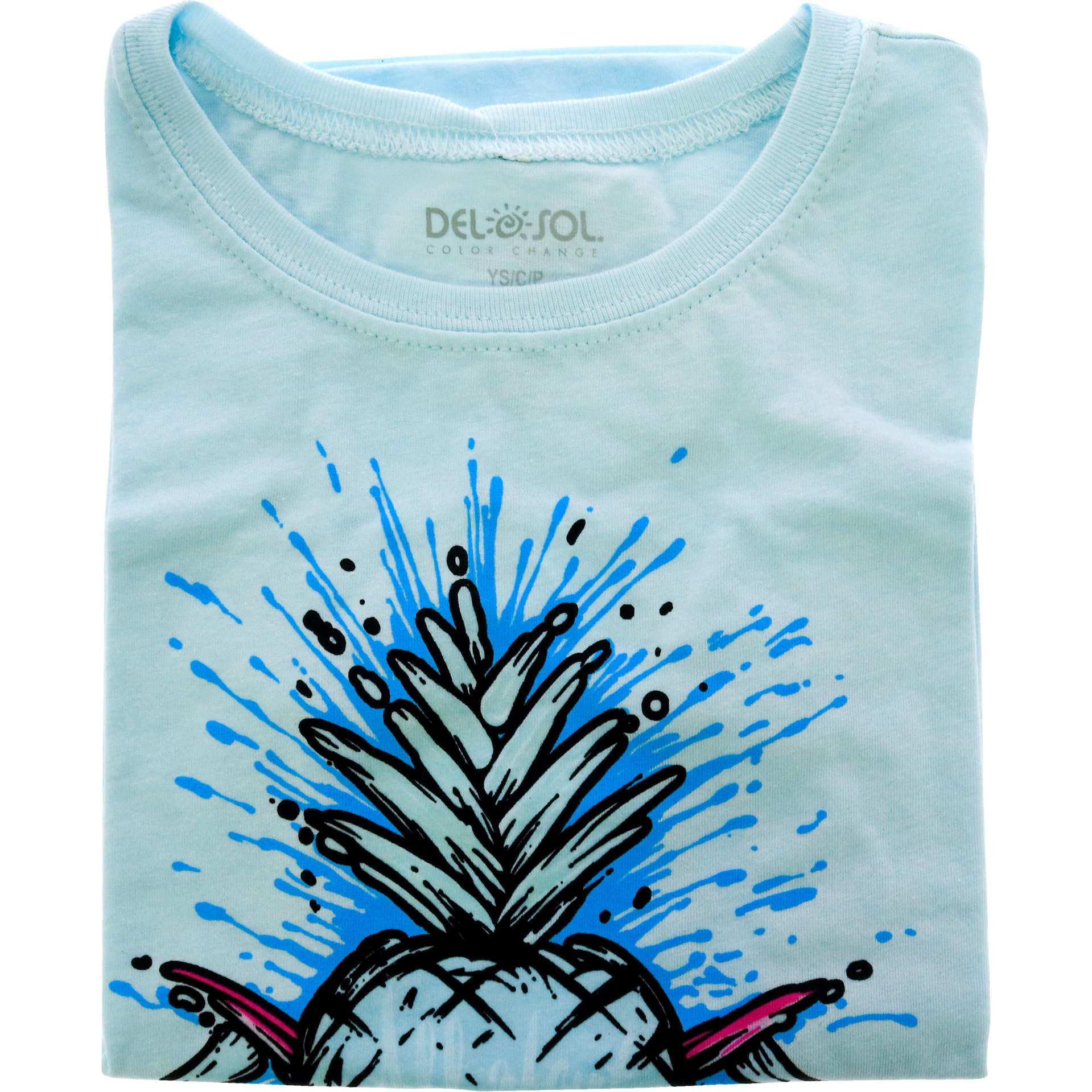 Kids Premium Crew Tee - Pineapples - Ice Blue by DelSol for Kids - 1 Pc T-Shirt (YS)
