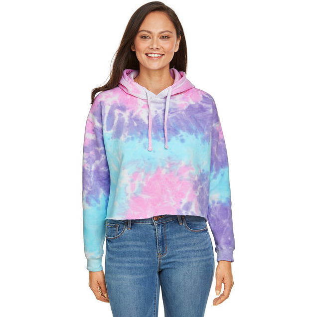 Ladies cropped Hooded Sweatshirt - LAgOON - S(D0102H78YQ8)