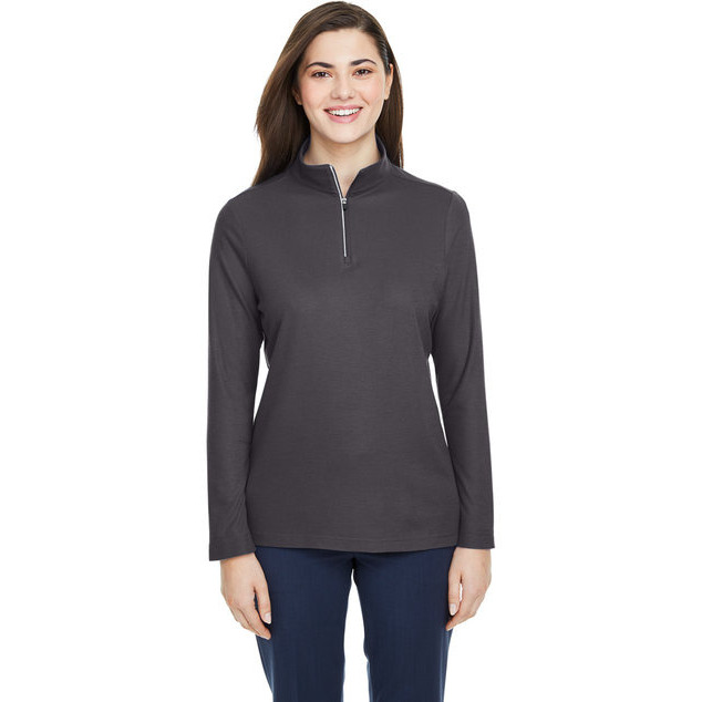 Ladies Fusion chromaSoftPique Quarter-Zip - BLAcK - XS(D0102H7Zc92)