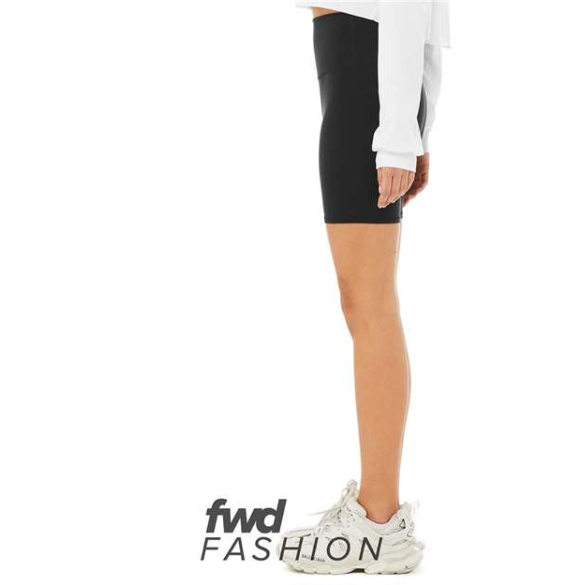 BELLA + CANVAS FWD Fashion Women's High Waist Biker Shorts - Black, XL