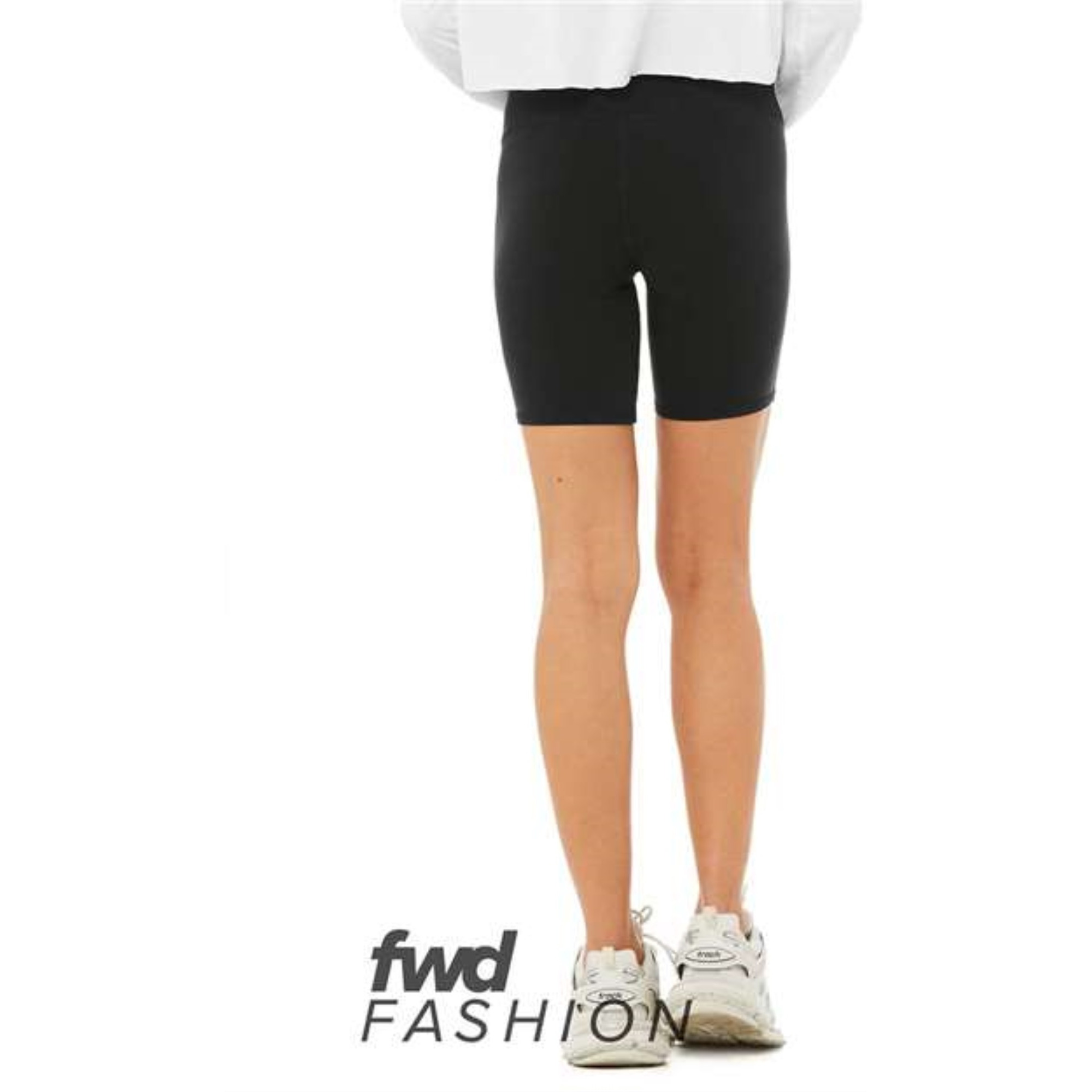 BELLA + CANVAS FWD Fashion Women's High Waist Biker Shorts - Black, XL