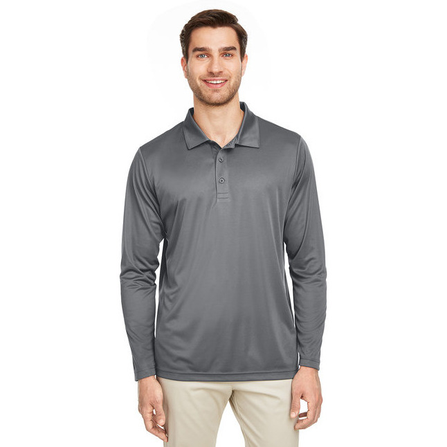 Mens Zone Performance Long Sleeve Polo - BLAcK - XS(D0102H7ZK8J)